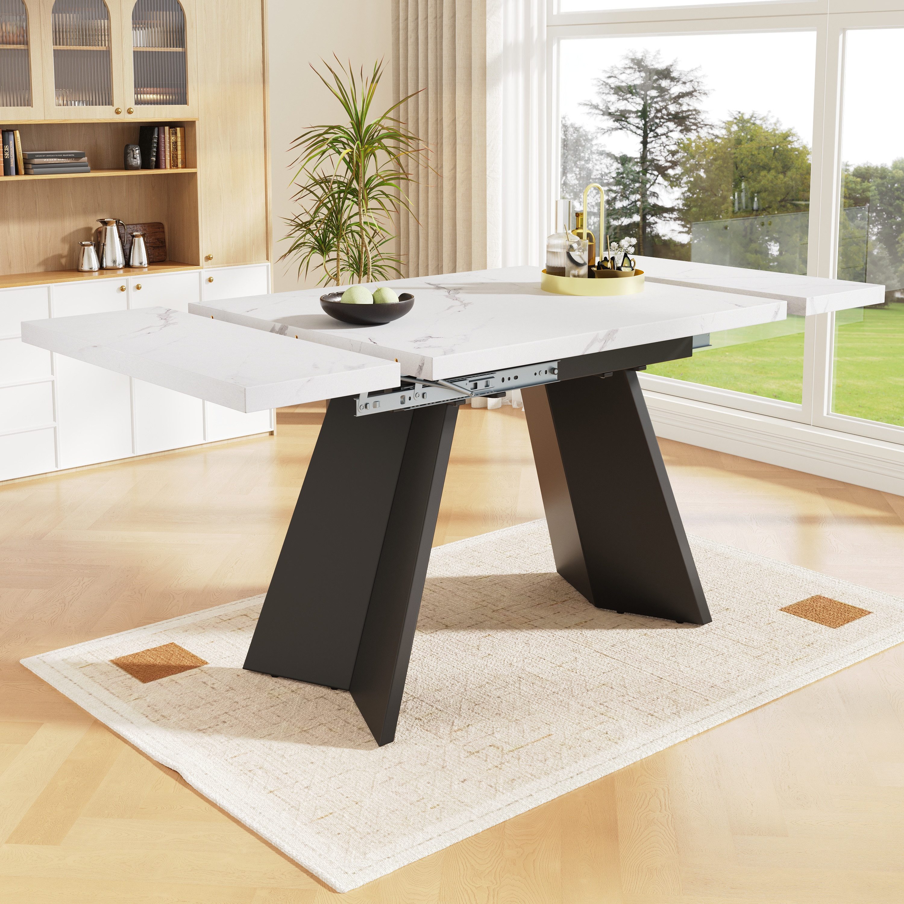 OKWISH Esstisch Langer Tisch,Moderne Esstisch,Teleskoptisch,Esstisch-Set (T günstig online kaufen