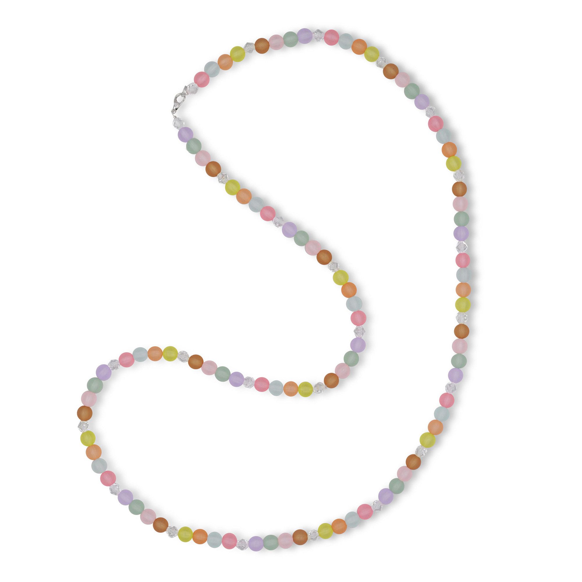 Steuer Lange Kette Modekette bunt pastell aus Perlen