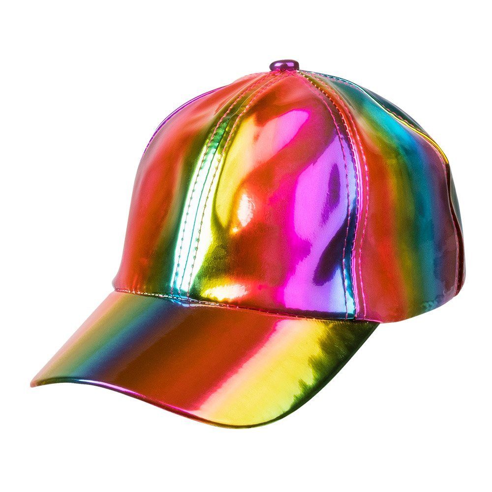 Boland Kostüm Baseball Cap Holo Regenbogen, Schirmmütze mit holografisch schimmernder Oberfläche