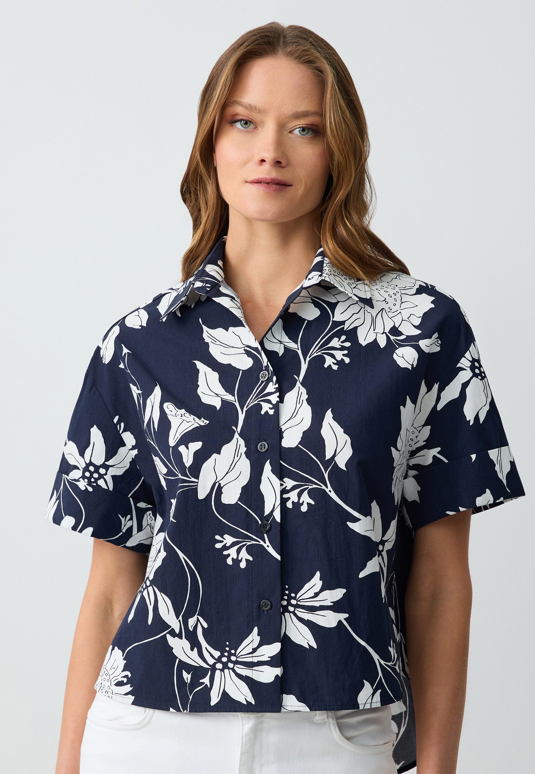 Jimmy Key Shirtbluse Dunkelblaues Hemd günstig online kaufen