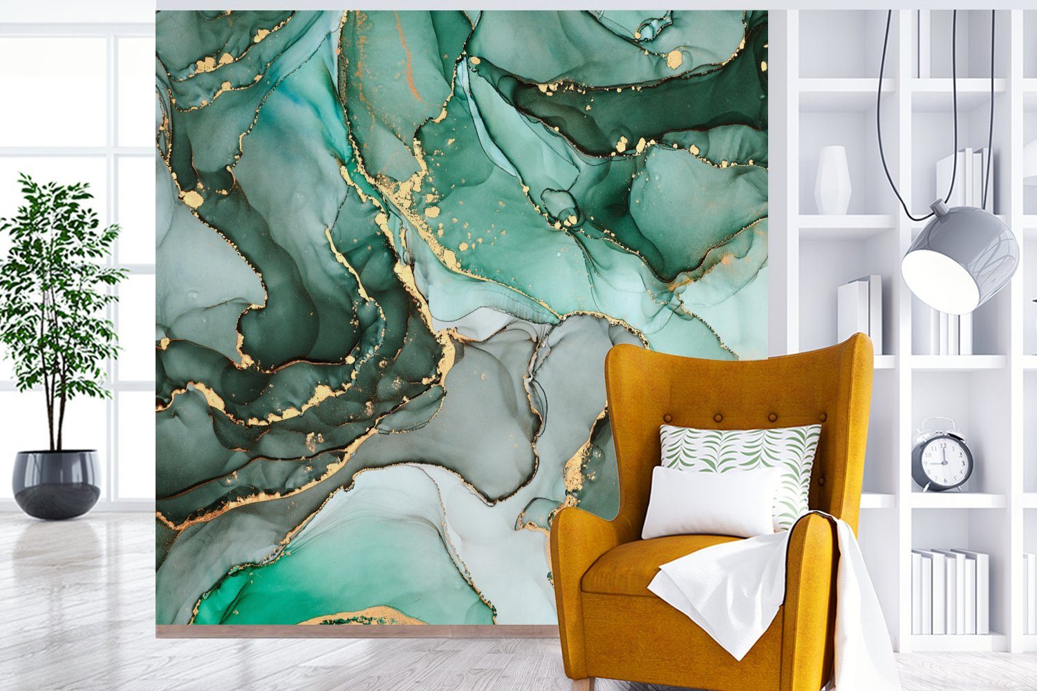 MuchoWow Fototapete Gold - Marmor - günstig online kaufen