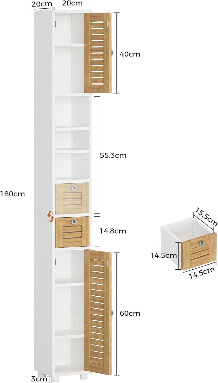 MSMASK Hochschrank Badezimmerschrank mit 4 offenen günstig online kaufen