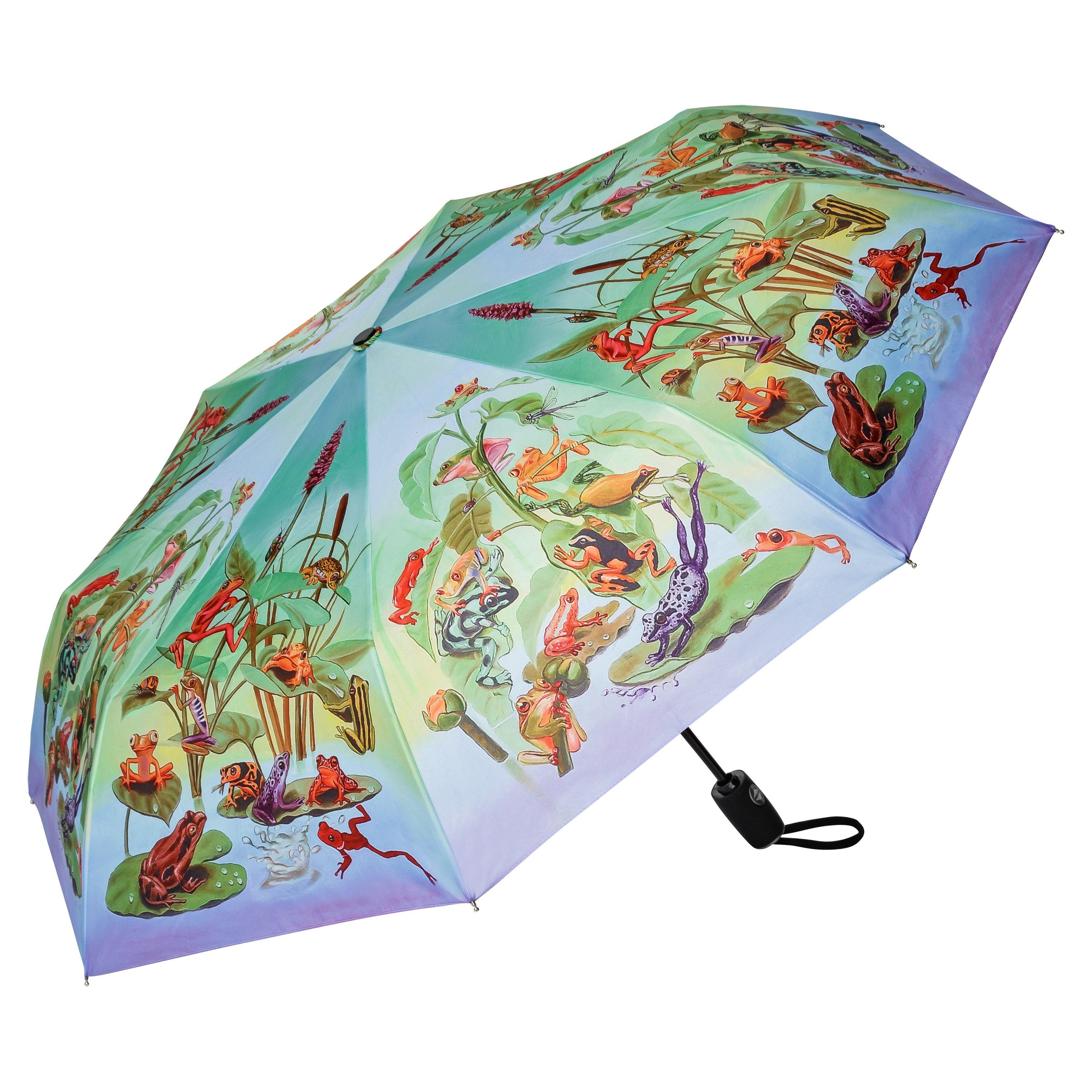 von Lilienfeld Taschenregenschirm Motivschirm Frösche Windfest Auf-Zu-Autom günstig online kaufen