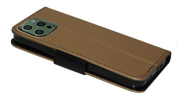 cofi1453 Handyhülle Buch Tasche für iPhone 14 Max Gold-Schwarz 6,69 Zoll, Kunstleder Schutzhülle Handy Wallet Case Cover mit Kartenfächern, Standfunktion