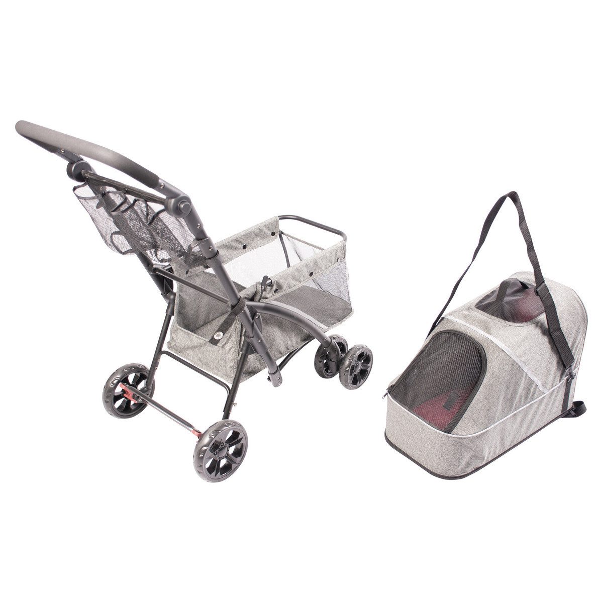 Thumbnail - DUVO+ Hundebuggy Pet Buggy Deluxe grau für Hunde