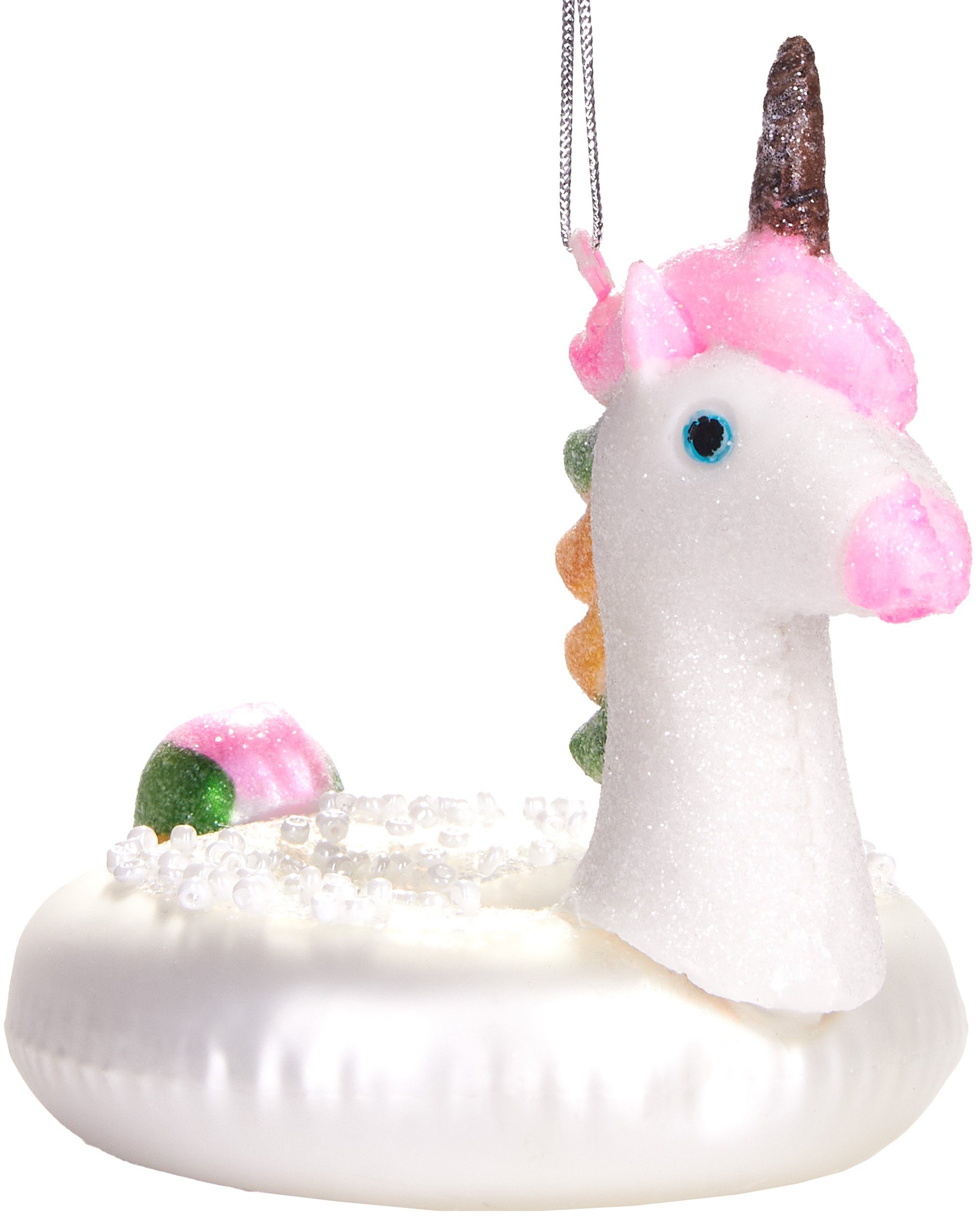 Christbaumschmuck Mundgeblasene Weihnachtskugel Einhorn-Schwimmring