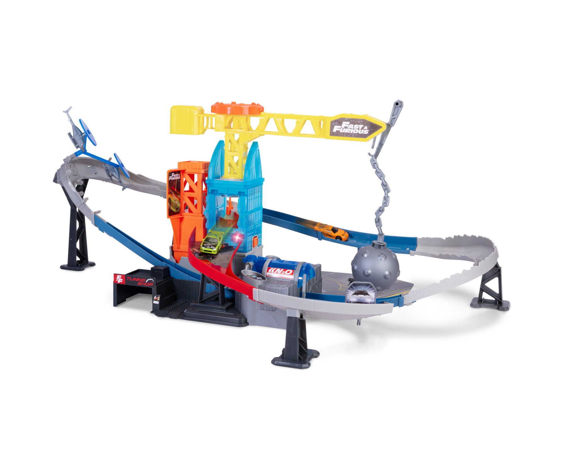 Dickie Toys Autorennbahn Fast & Furious Wrecking Ball Rampage, mit Licht und Sound