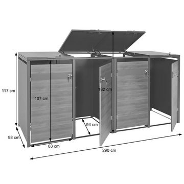 MCW Mülltonnenbox MCW-J82-4-8 (1 St), Hochwertige Verarbeitung, Rost- und UV-beständig