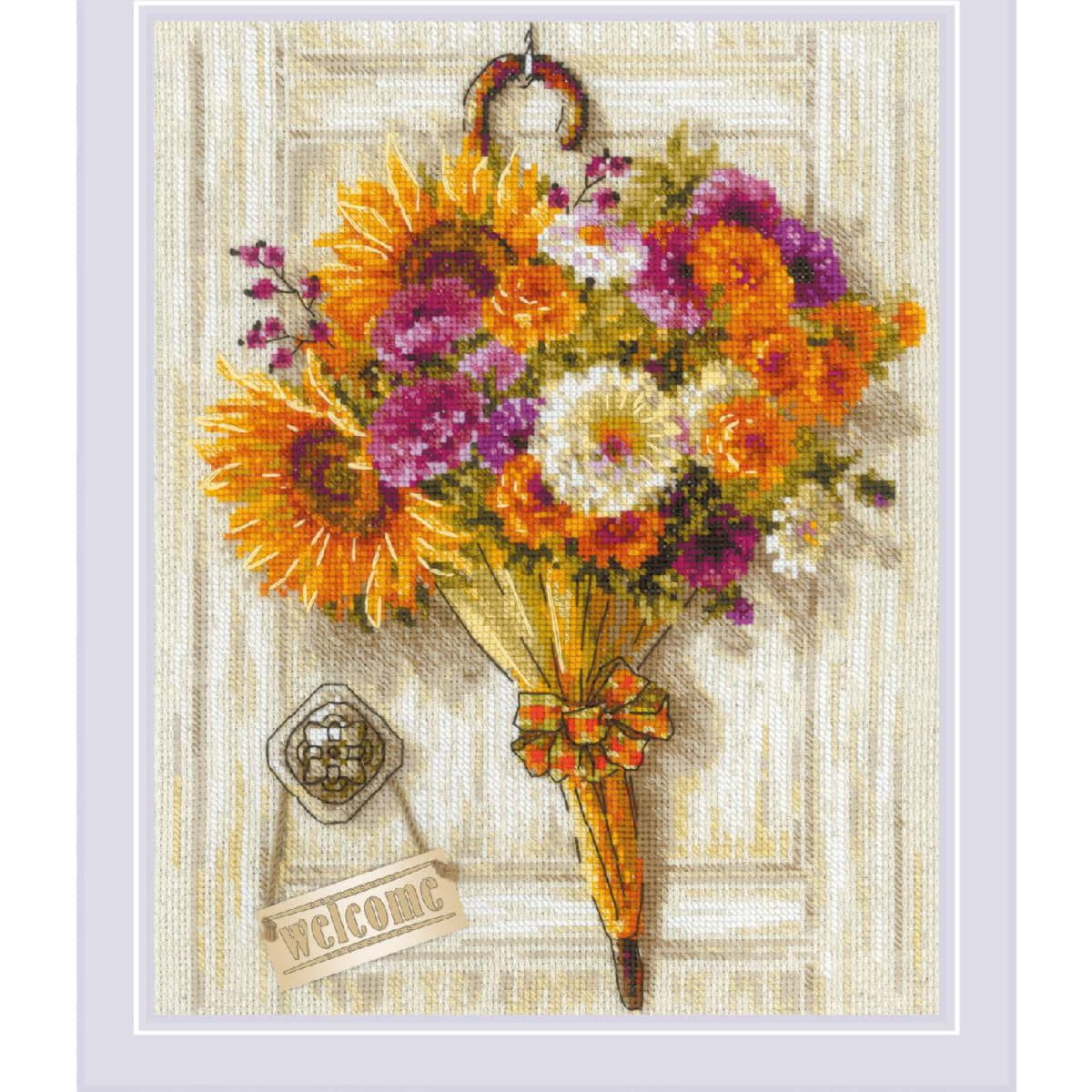 Riolis Kreativset Riolis Kreuzstich Stickpackung "Herbstschirm", Zählmuster, 24x30cm..., (embroidery kit by Marussia)