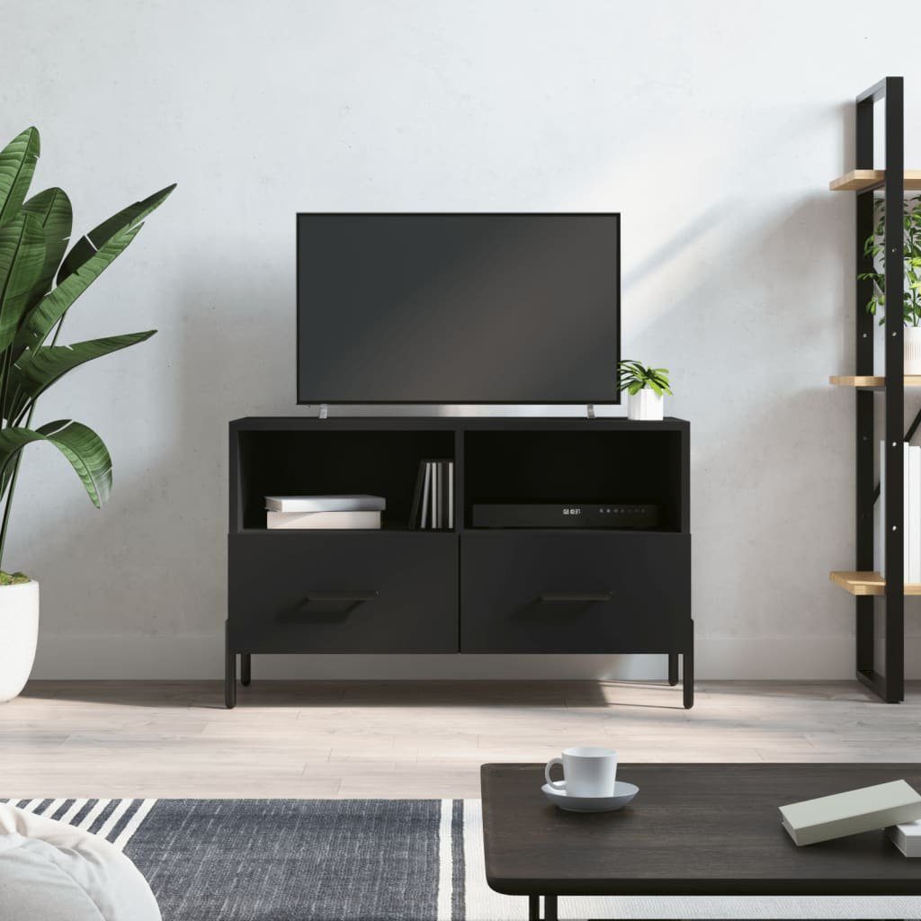 Holzwerkstoff furnicato TV-Schrank 80x36x50 Schwarz cm