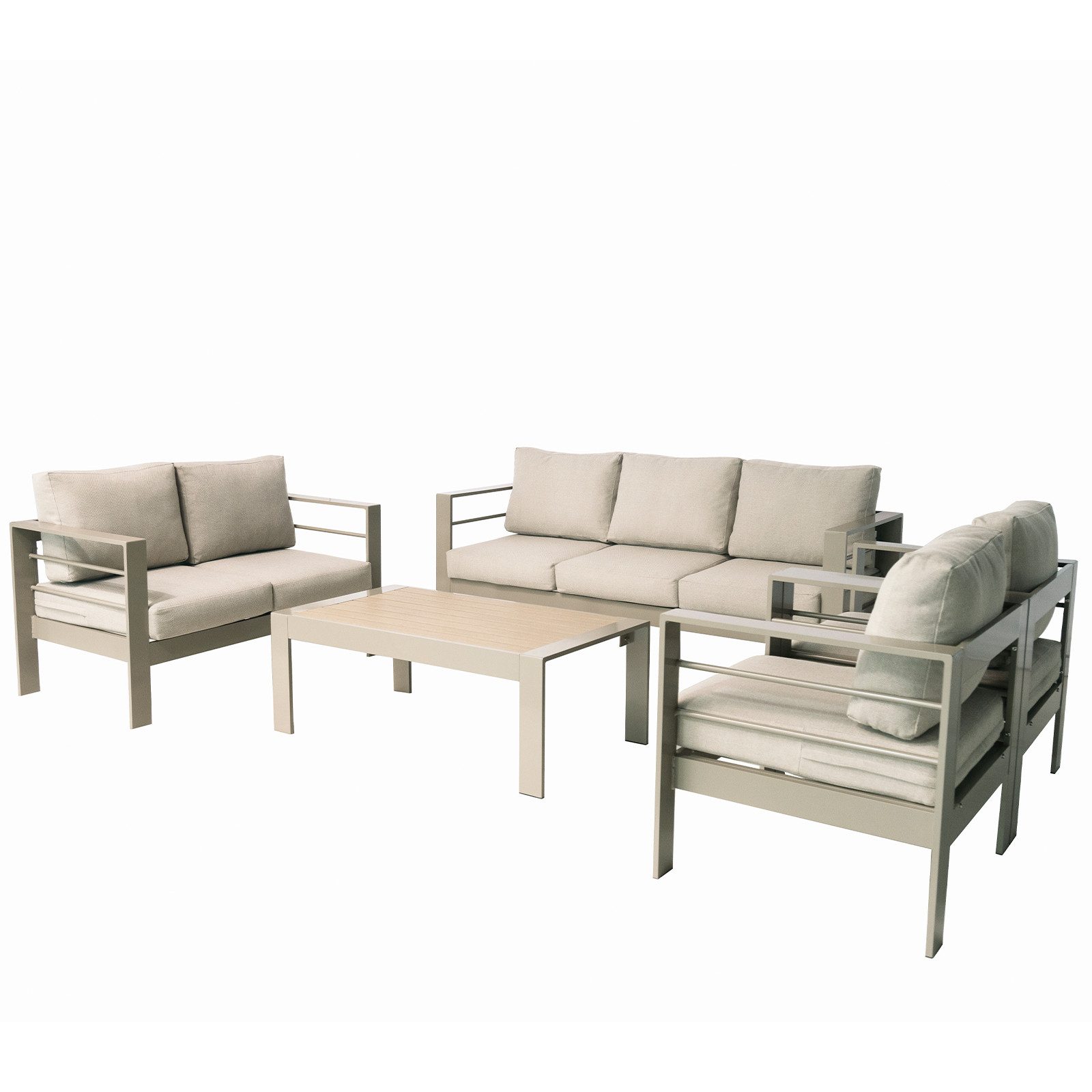 MeXo Gartenlounge-Set Gartenmöbel Set Aluminium Loungeset günstig online kaufen