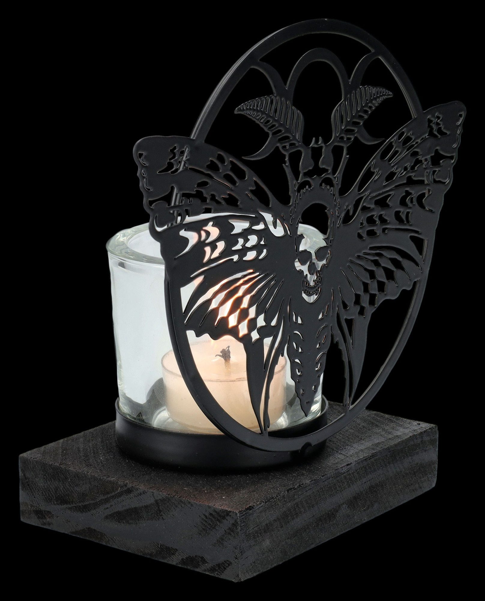 Figuren Shop GmbH Teelichthalter Teelichthalter Gothic - Totenkopfschwärmer günstig online kaufen