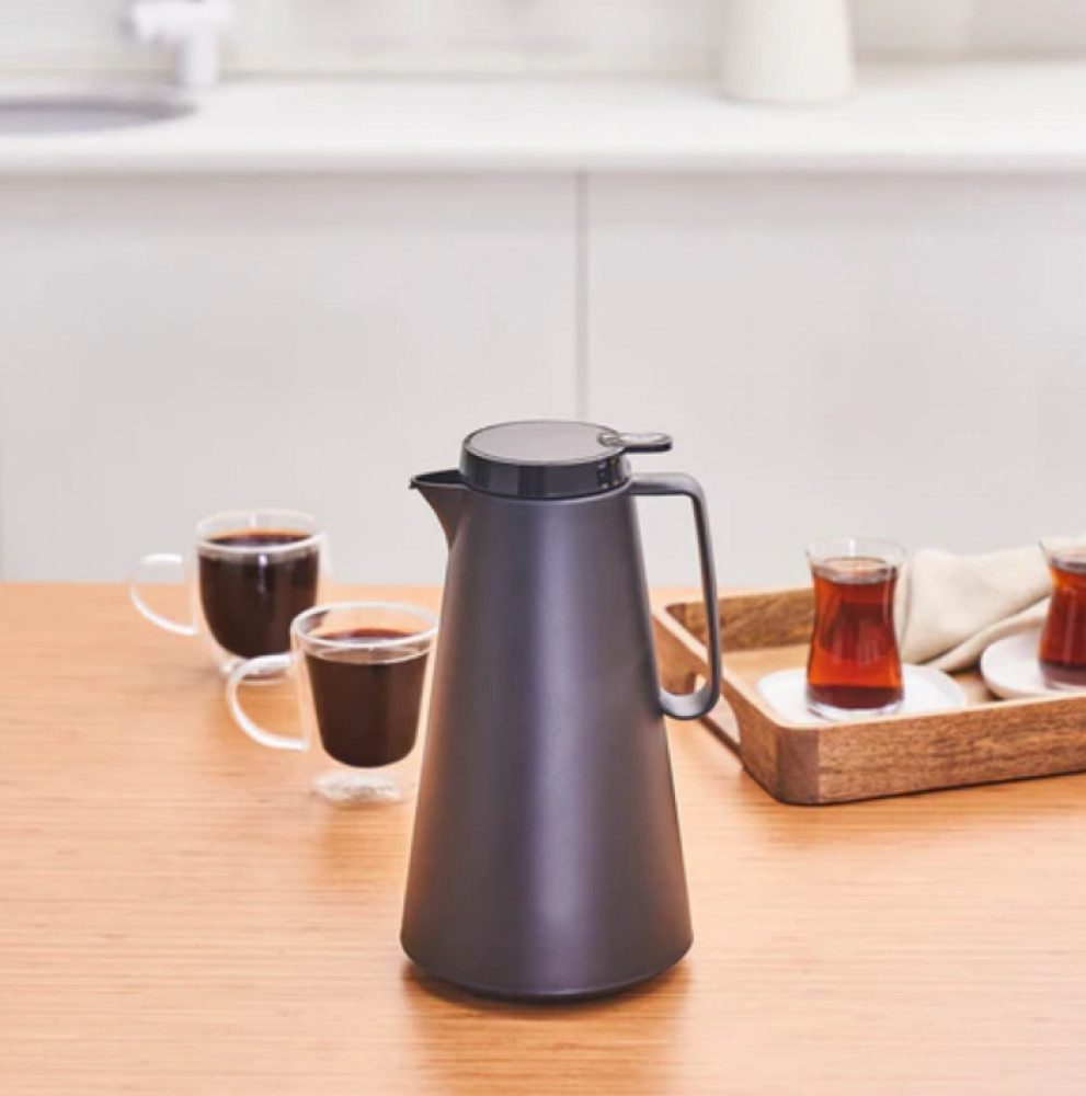 Karaca Glas Karaca Thermoglas Lina Auslaufsichere Thermoskanne 1 Lt Schwarz