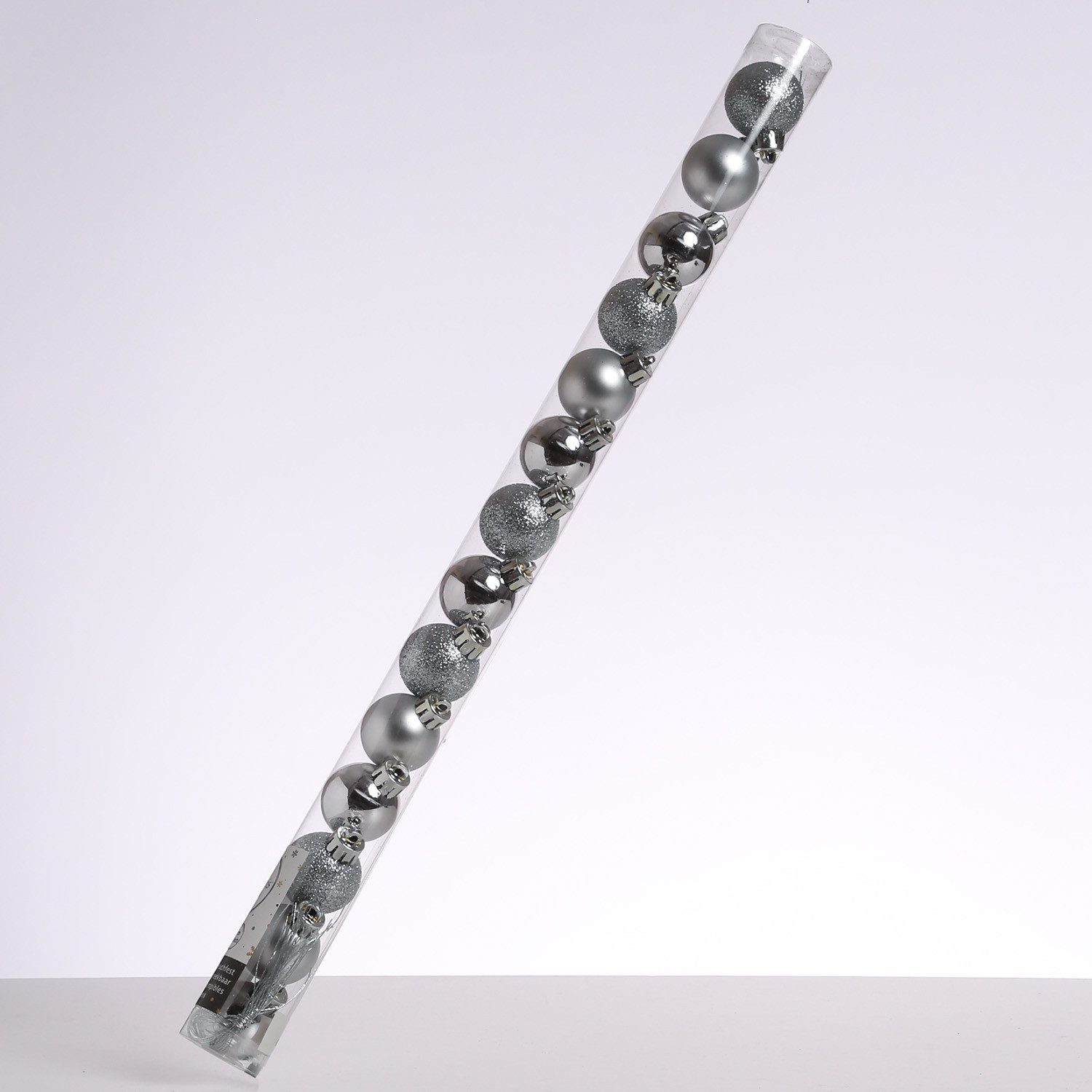 MARELIDA Weihnachtsbaumkugel Christbaumkugel bruchfest D: 3cm glänzend matt glitzernd silber 14St. (14 St)