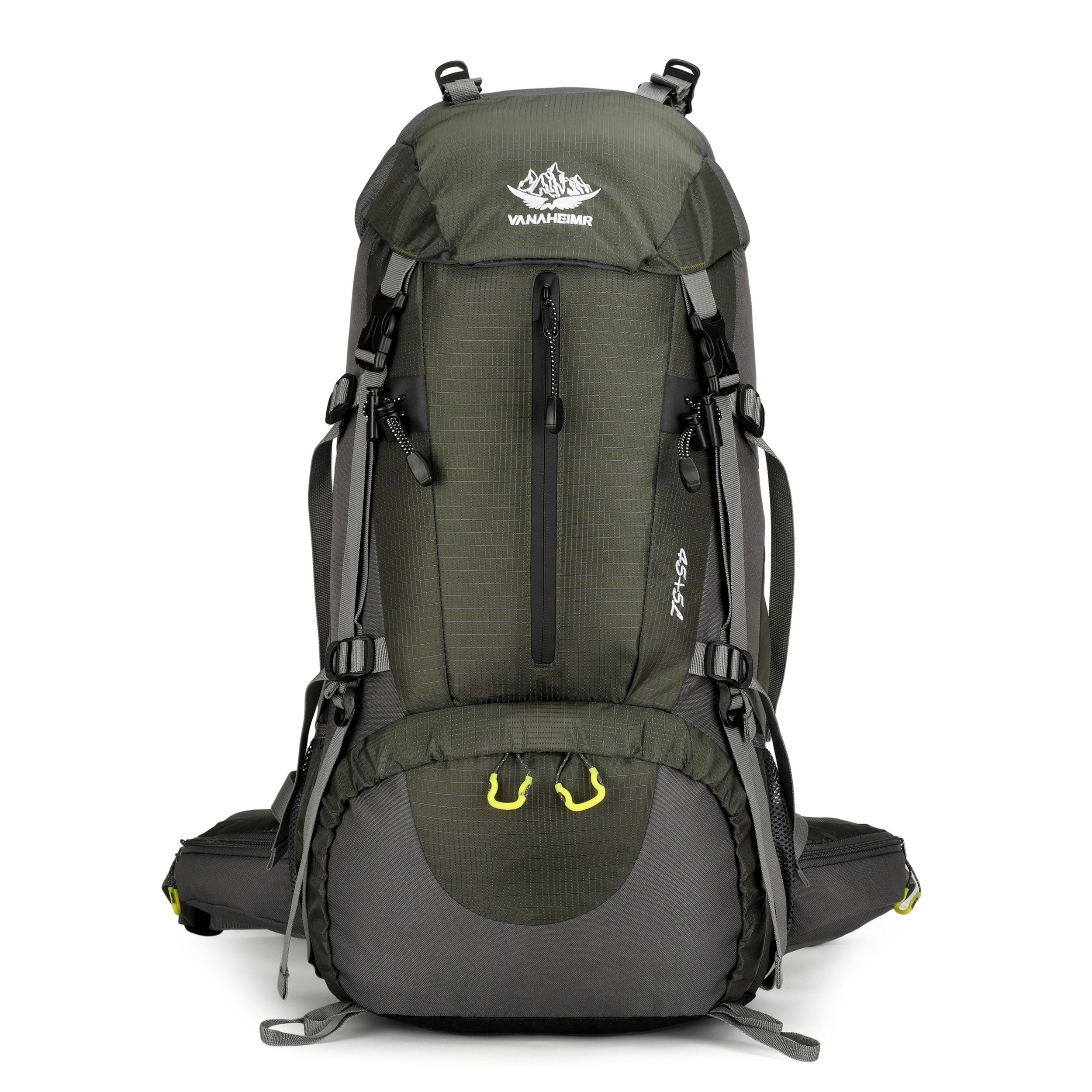 RAIKOU Wanderrucksack 50L Trekkingrucksack Wasserdicht, Reisetasche Ultralight (Regenhülle, Geldbörse), Atmungsaktives Tragesystem