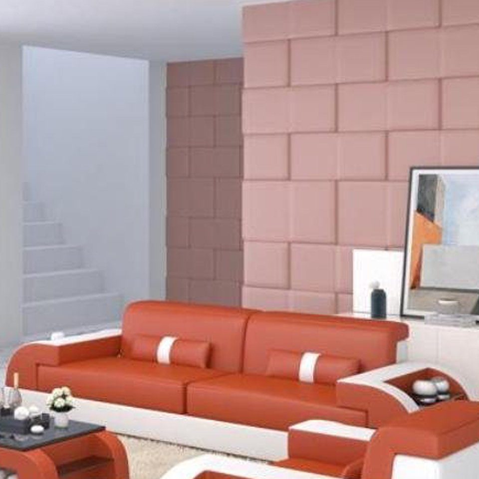 Garnituren Leder Sitzer Neu, Made 3+3 Couch Sofa Sofa Couchen JVmoebel Garnitur Polster Europe in