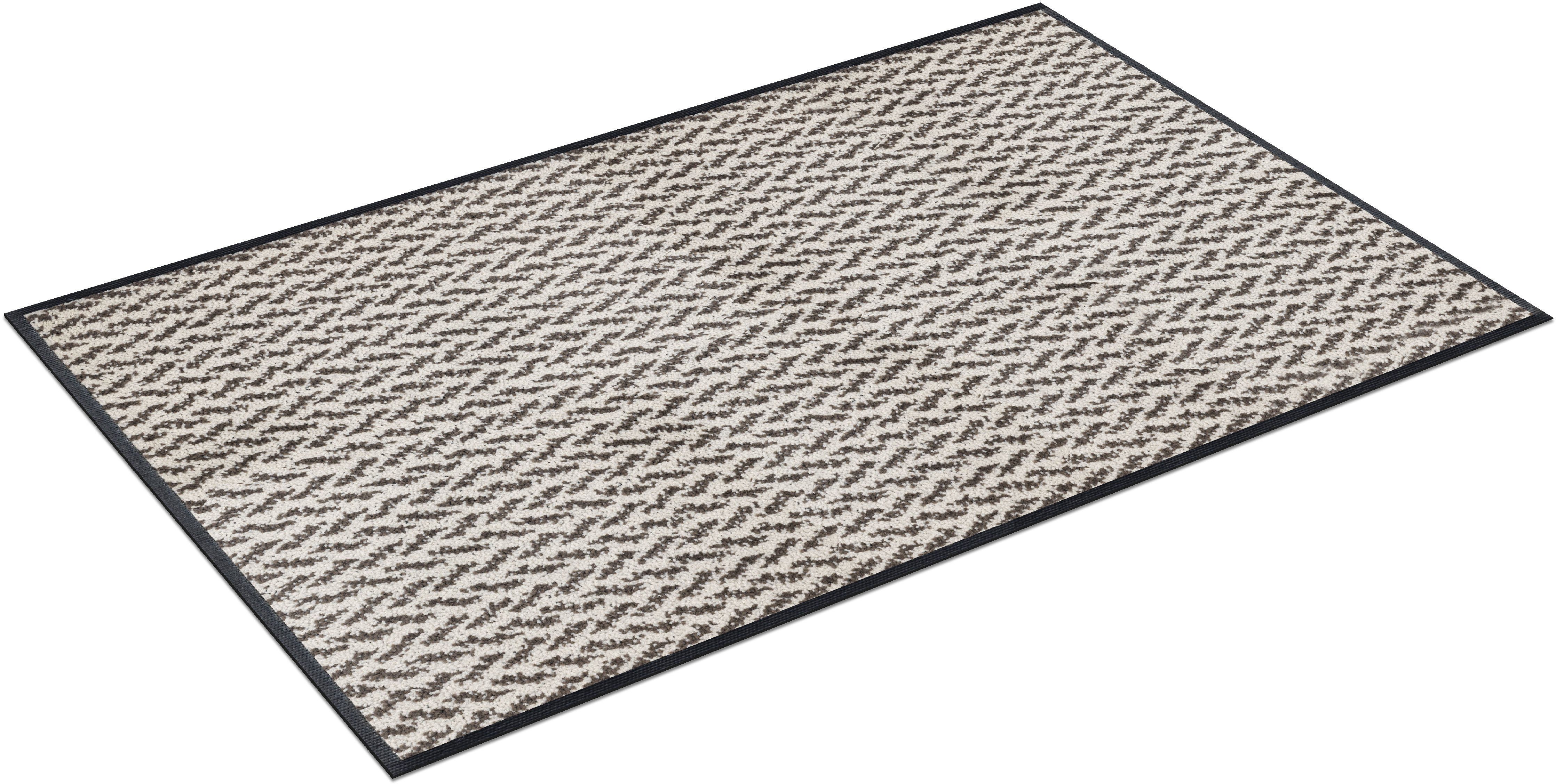 wash+dry by Kleen-Tex Teppich Duo Latte, rechteckig, Höhe: 9 mm, rutschhemmend, In- und Outdoor geeignet, waschbar