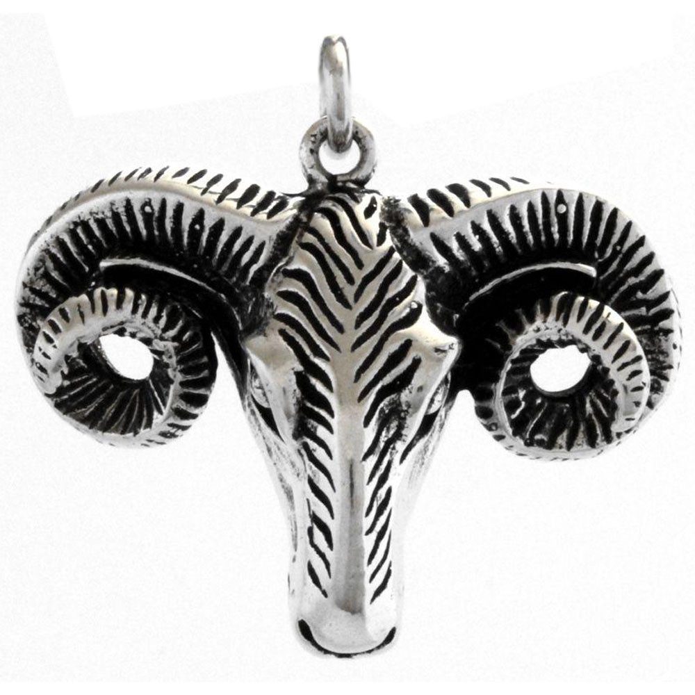 HOPLO Kettenanhänger Silberanhänger Ram Widderkopf Silber Sonstige Tiere 40x42mm 13mm dick