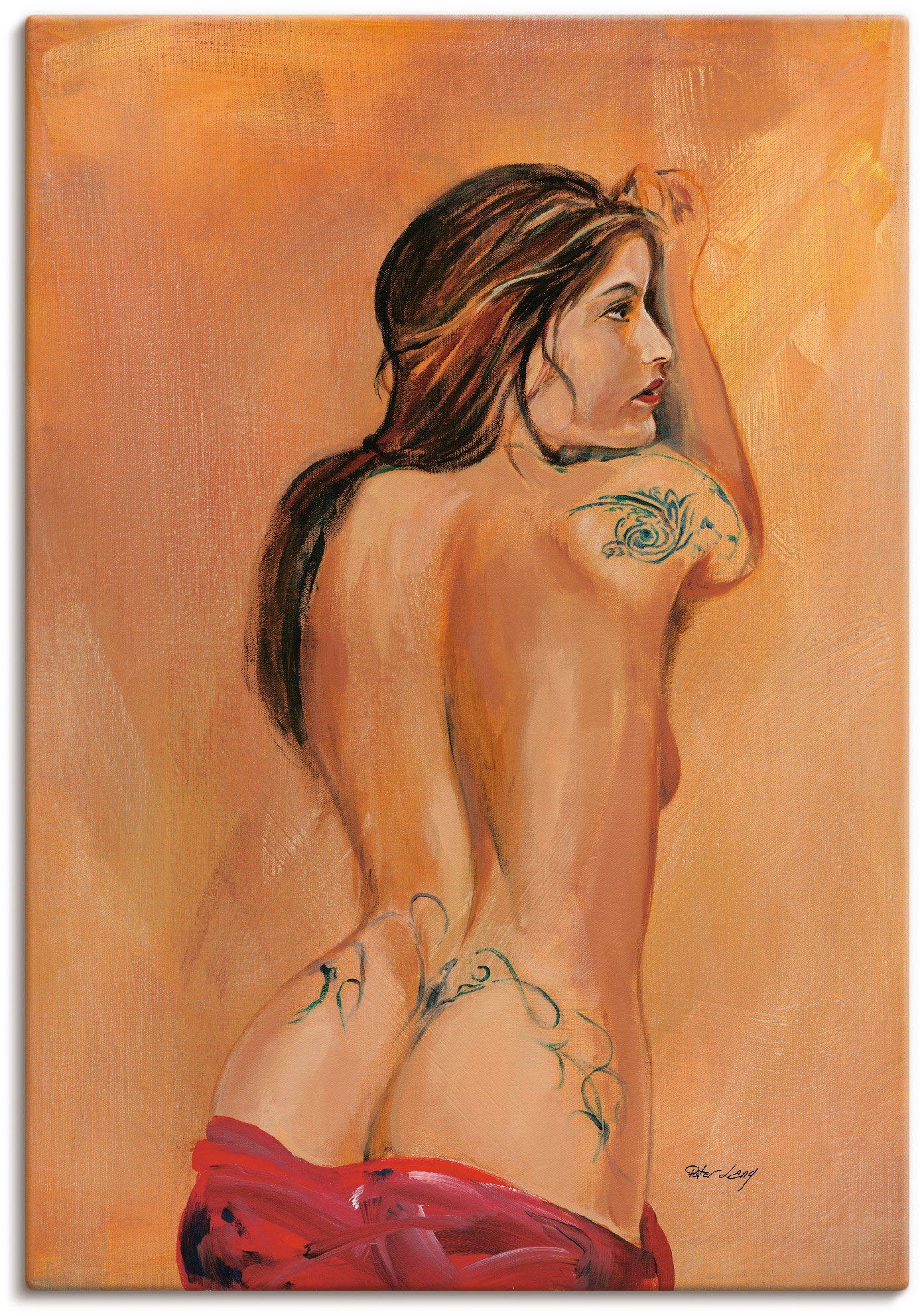 Artland Leinwandbild Tattoo Mädchen, Frau (1 St), auf Keilrahmen gespannt