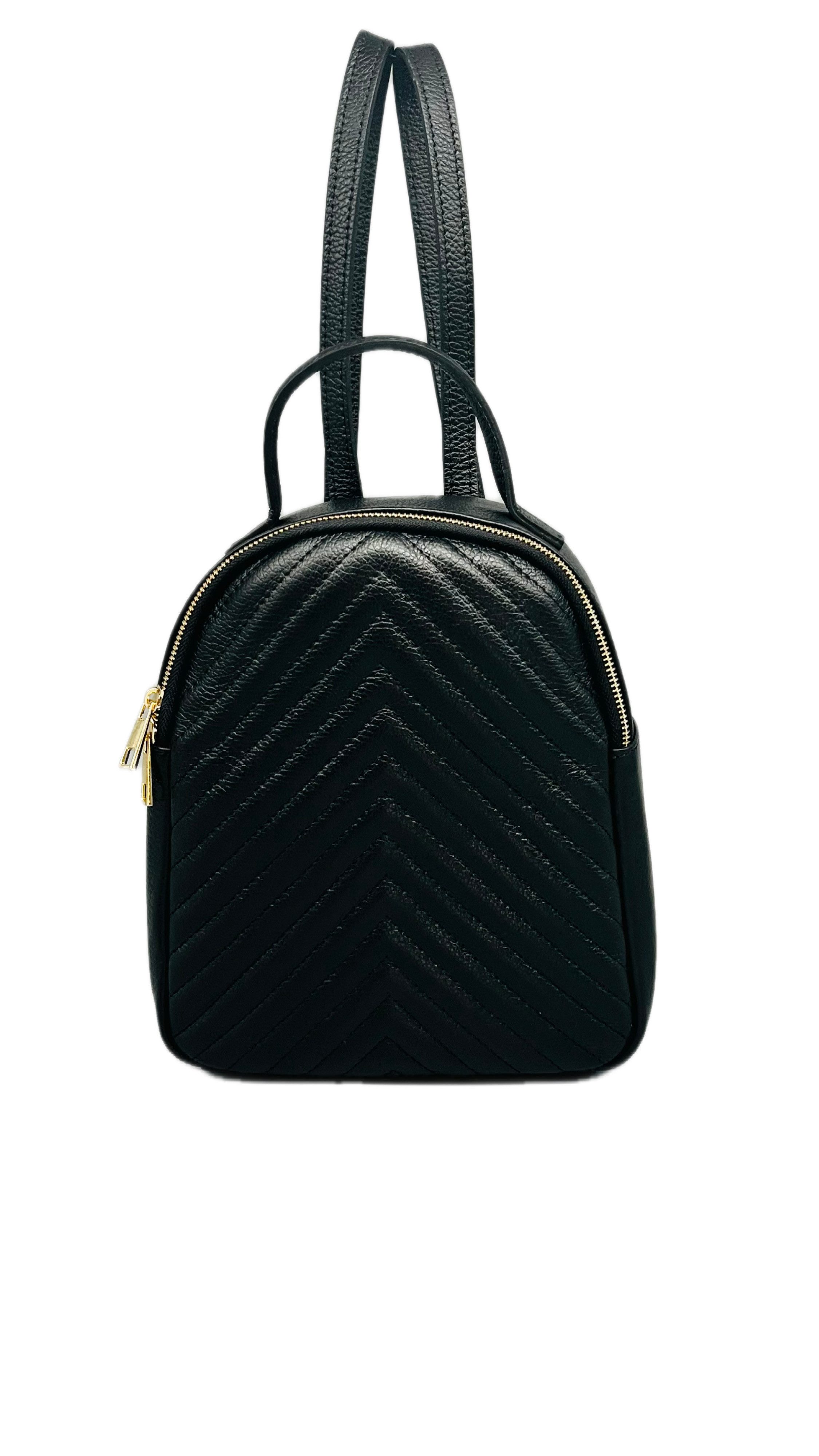 TRAINITO_ROSSI Cityrucksack BACKPACK Citta Rucksacktasche aus gestepptem Glattleder, Made in Italy