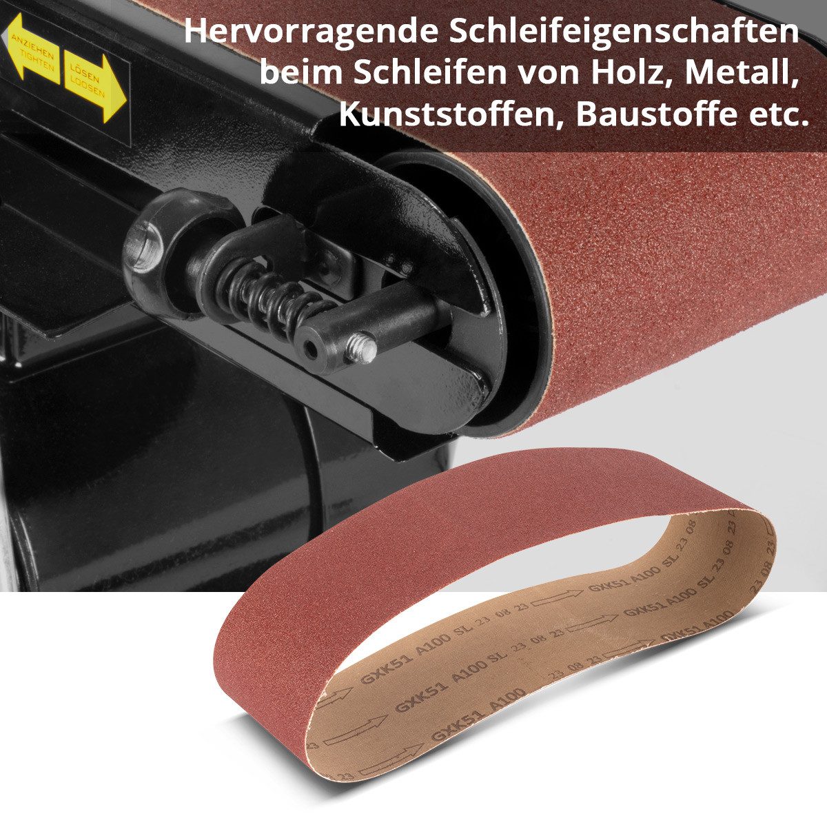 Thumbnail - STAHLWERK Schleifpapier Schleifband 10er Set 915 x 100 mm mit K100 Körnung, (Packung, 10 St., Set)