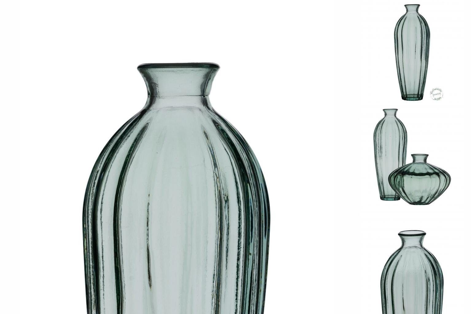 Bigbuy Dekovase Vase Recyceltes Glas grün 12 x 12 x 29 cm