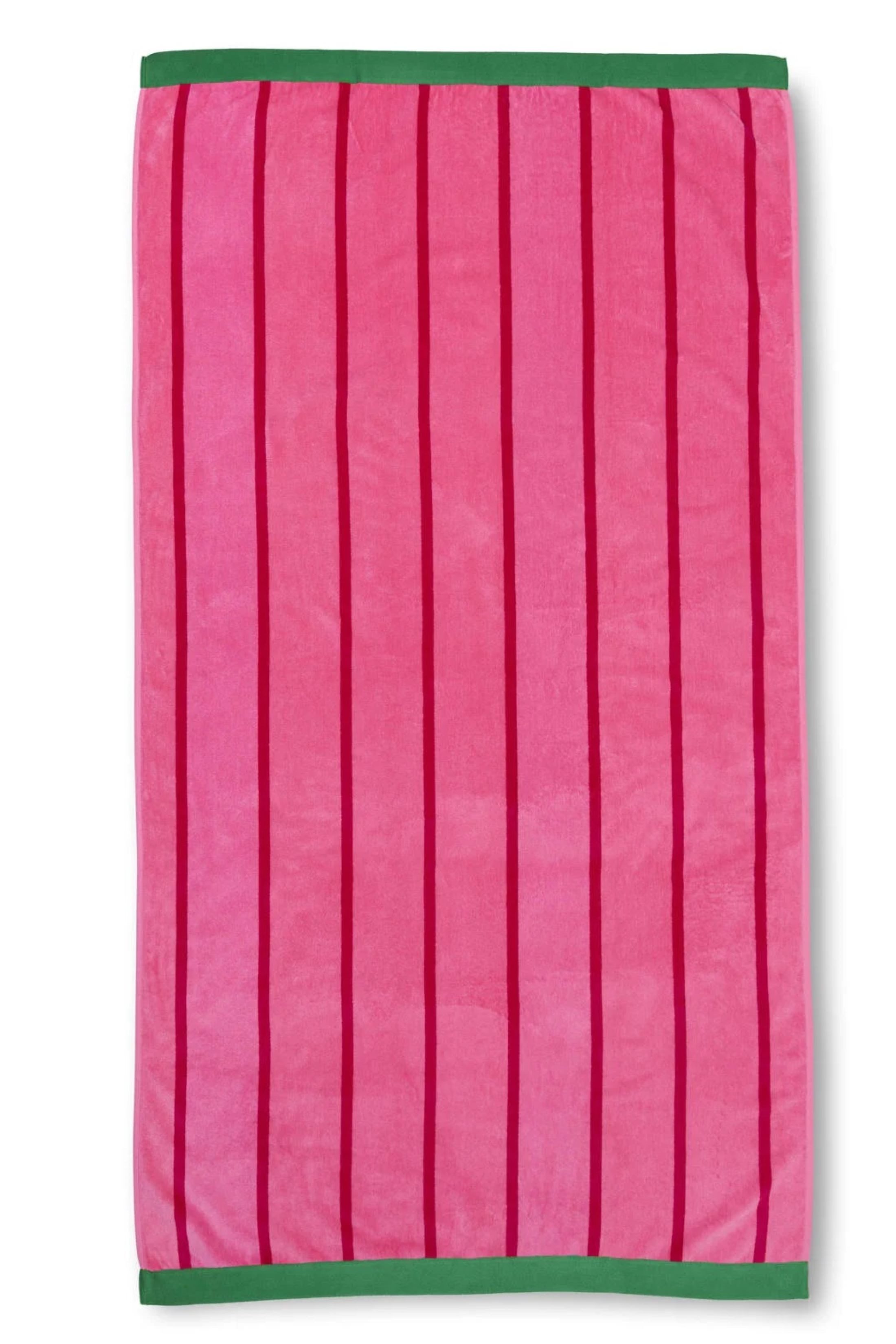 KAAT Amsterdam Strandtuch KAAT Family Strandtuch Liegetuch 100x180 cm Summer Sweet pink Streifen, Baumwolle (1-St), äußerst saugfähig und schnell trocknend