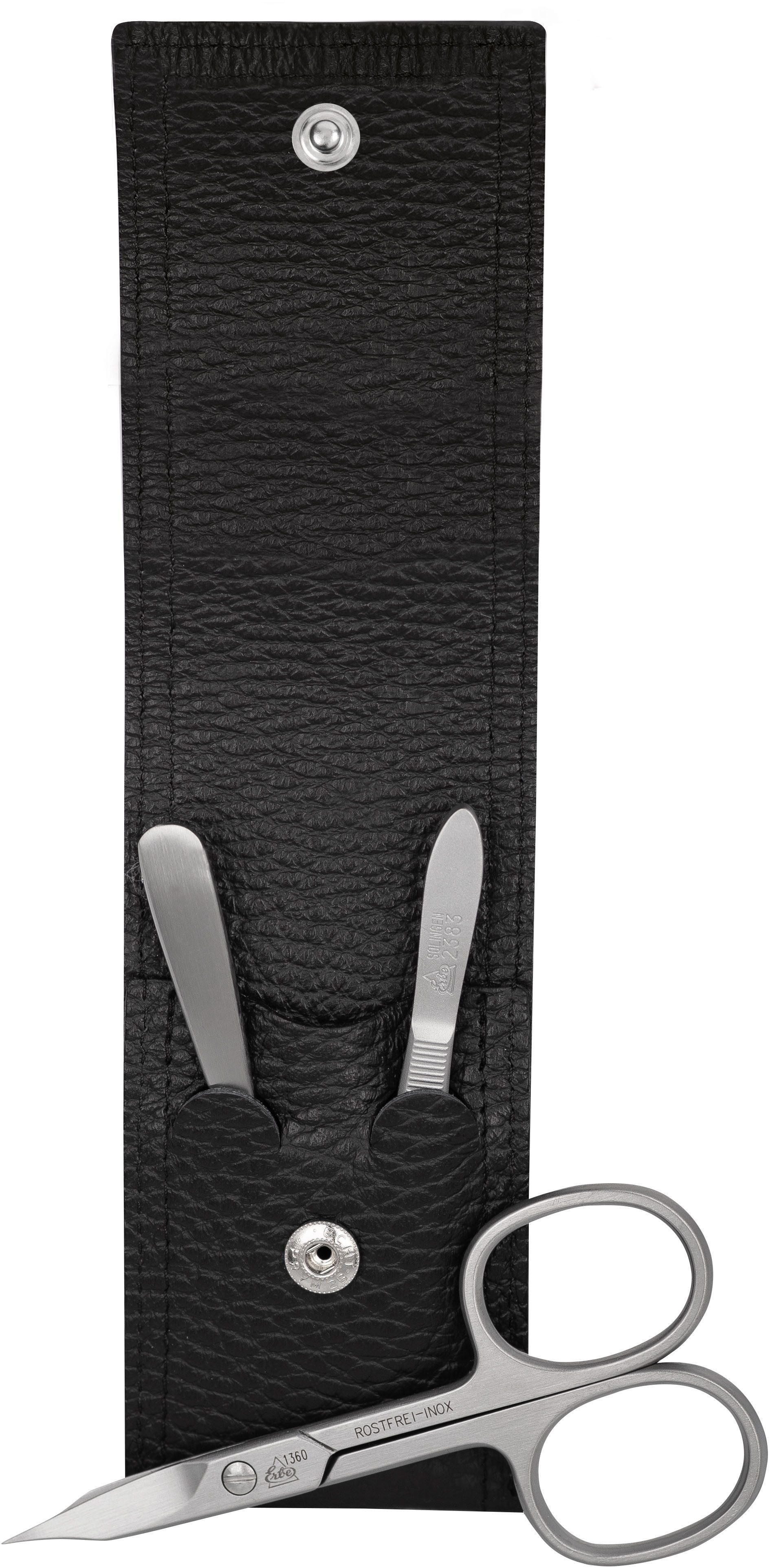 ERBE Maniküre-Etui ERBE Maniküre Set Taschen-Etui Serie "Piemont", 3-tlg, Inox, 3 tlg., Echtleder, rostfreie Instrumente, Hergestellt in Solingen/Deutschland