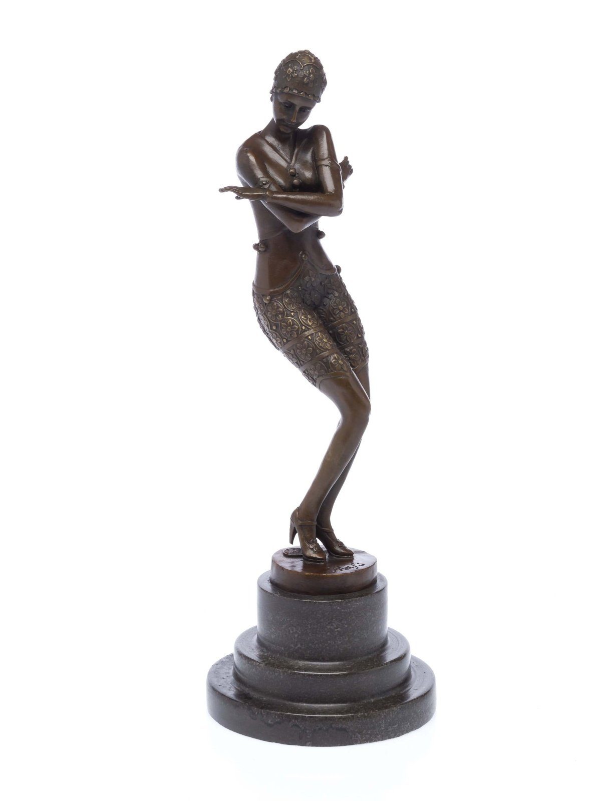 Aubaho Skulptur Bronze Skulptur deco Preiss art St Tänzerin Ferdinand nach (1882-1943)