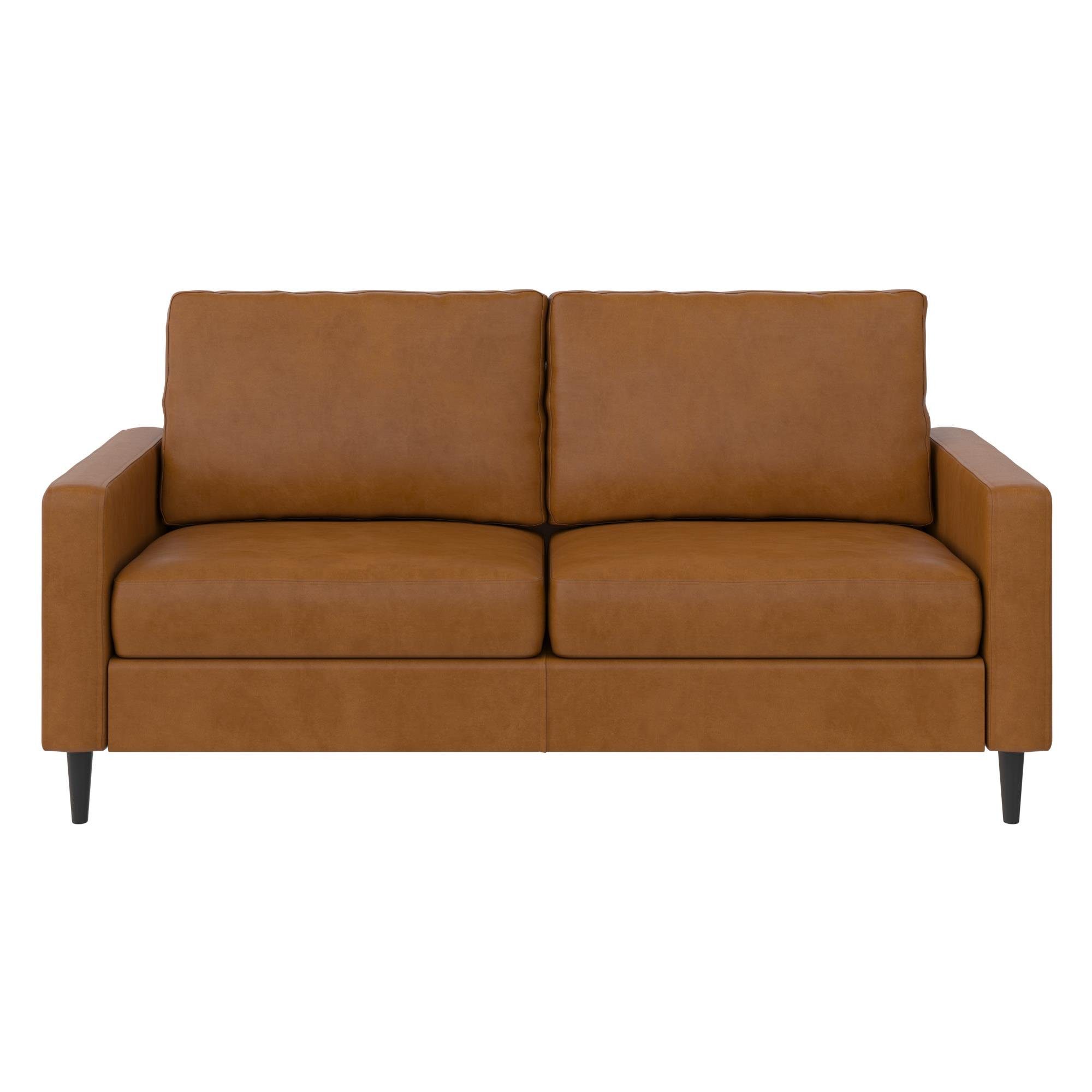 Wainwright, in 183 cm Couch, Lederoptik, kamel Länge Bezug Sofa loft24 3-Sitzer,