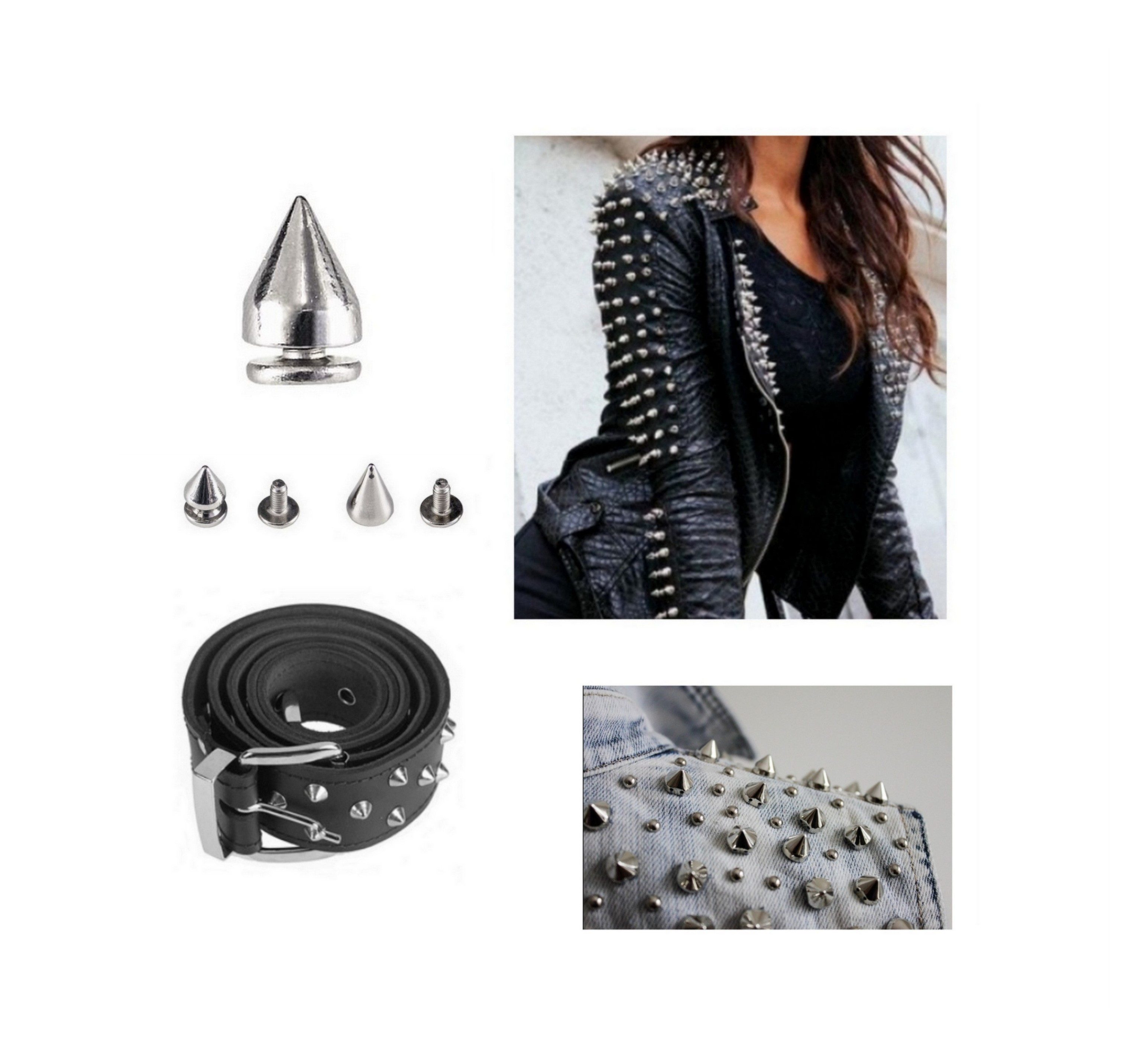 PaulZdrada Niete Gothic Schraubnieten für Kleidung, (Die Spikes bestehen aus einem dekorativen Kegel und einer Schraube., 50 Stück)
