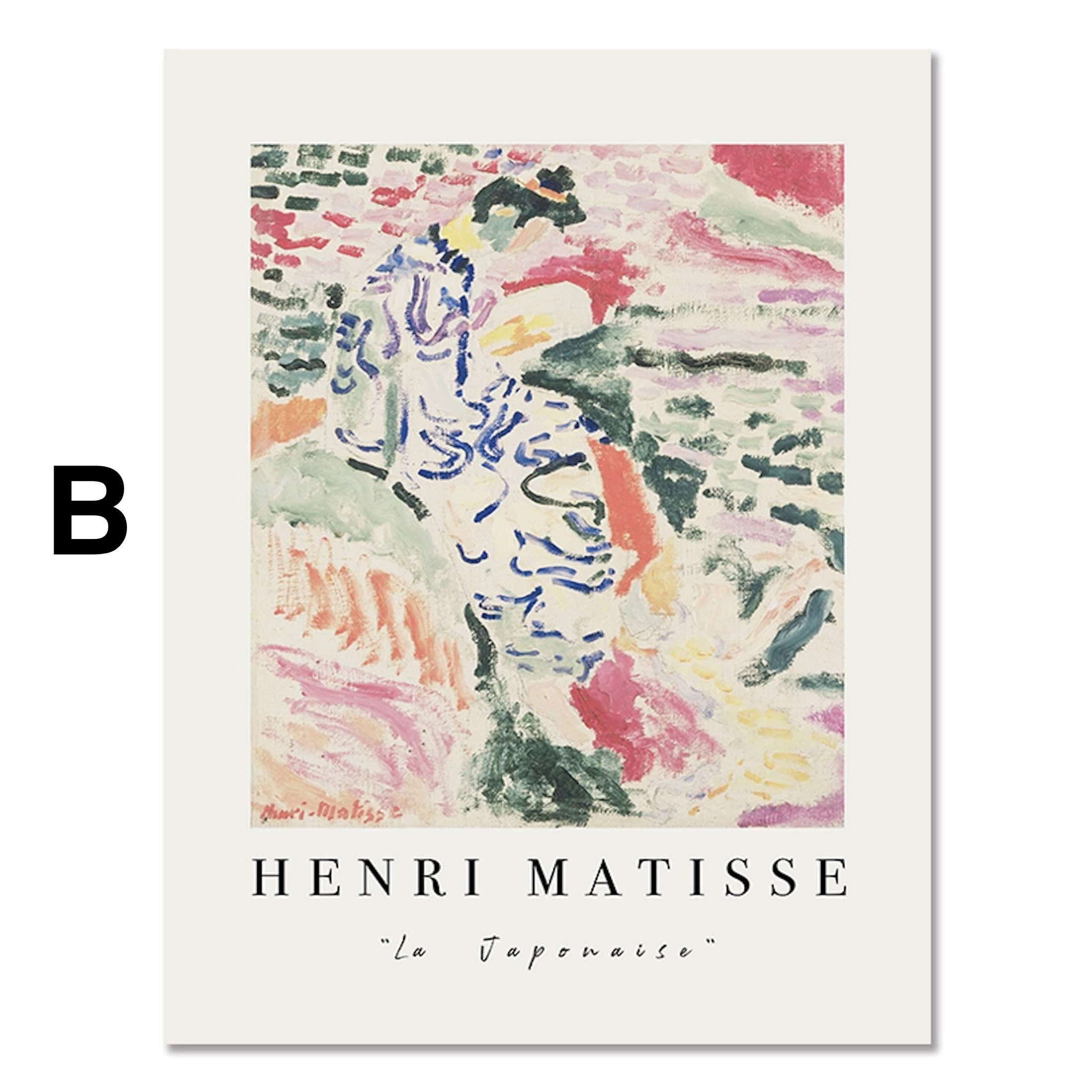 JUSTGOODMOOD Poster Matisse Blumen Market Museum Abstrakt Bilder Wohnzimmer Wandbilder Sch, I (1 St)