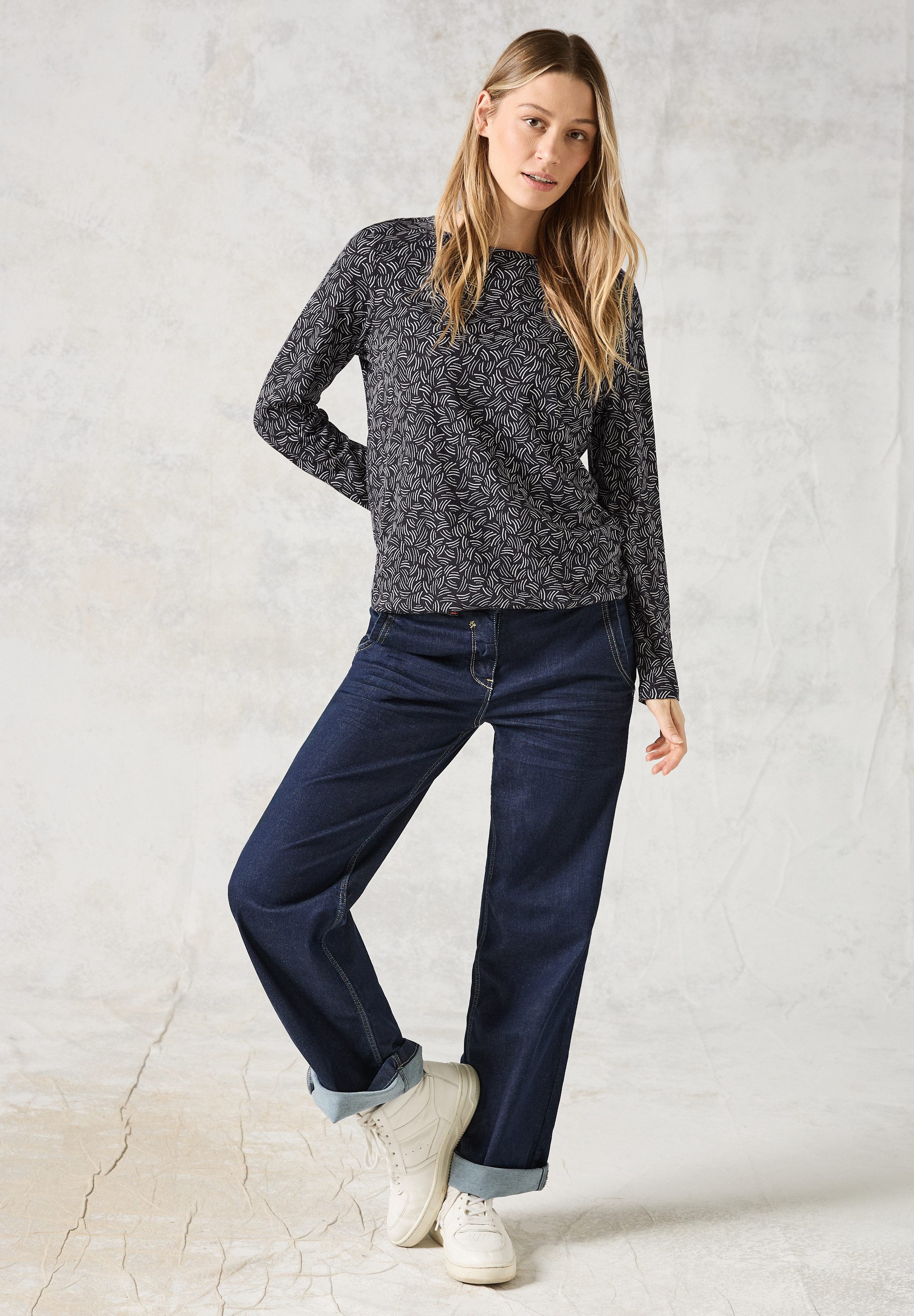 CECIL Langarmshirt mit grafischem Muster