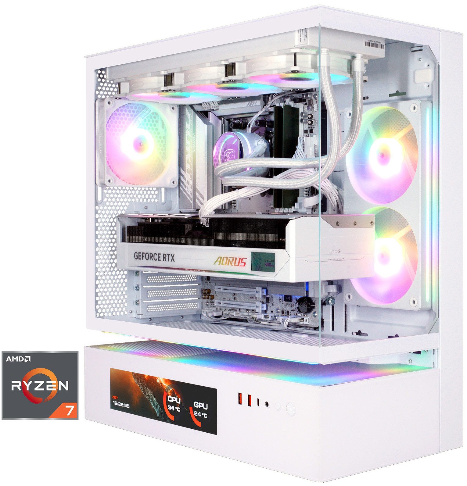 Cougar CFV235 Vision WT 8129 AMD Ryzen 7 9850X3D 32GB DDR5 2TB SSD RTX 5090 Gaming-PC (AMD Ryzen 7 9850X3D, RTX 5090, 32 GB RAM, 2000 GB SSD, Wasserkühlung, Windows 11, DDR5 RAM, Wasserkühlung)