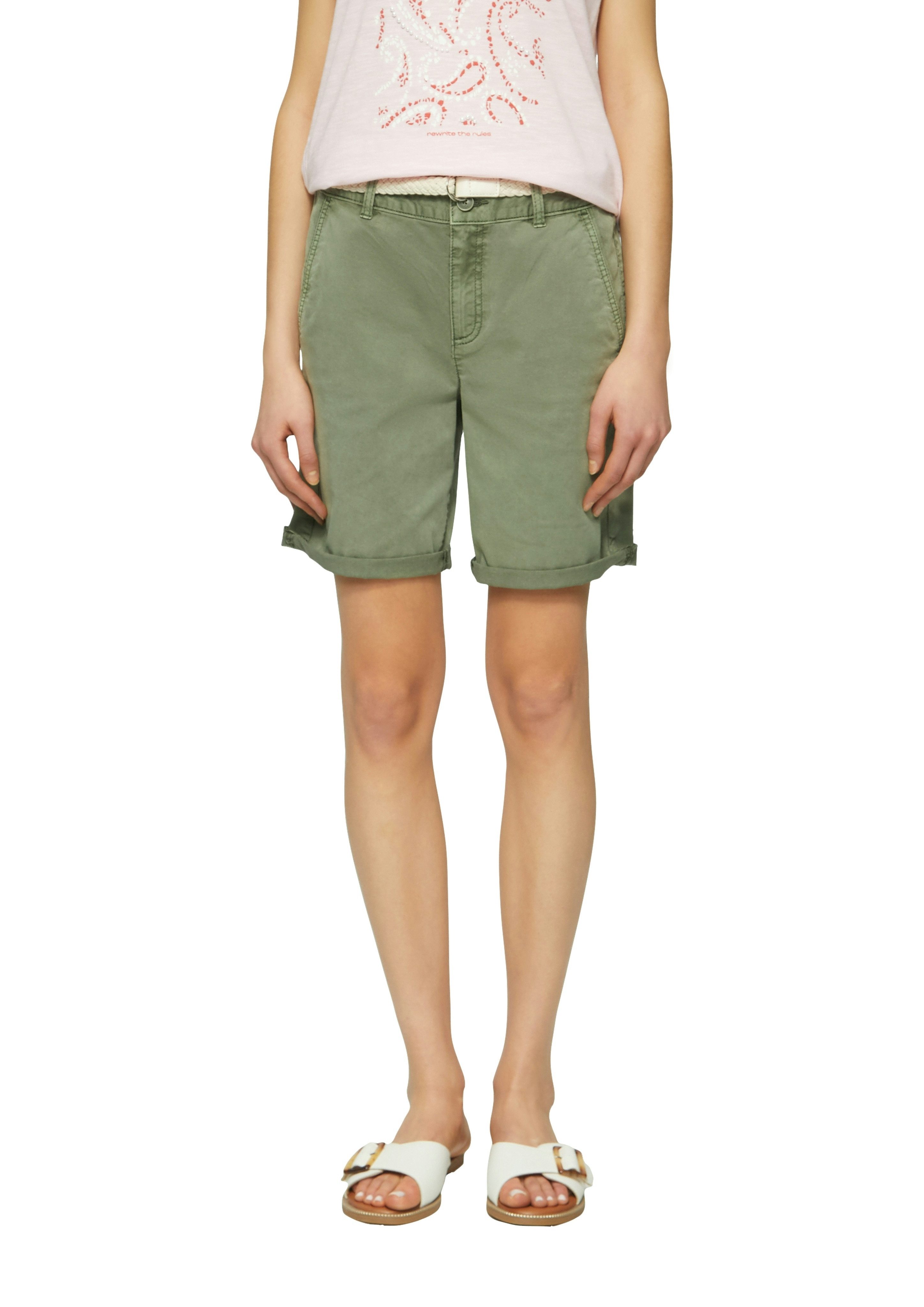 s.Oliver Chinoshorts Sommerhose mit geflochtenem Gürtel