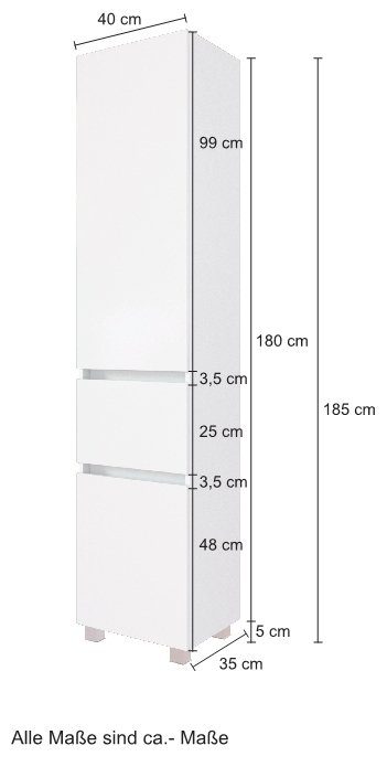 HELD MÖBEL Seitenschrank Kaunas 40 | Schubkasten matt Grau/Grau cm Grau mit breit