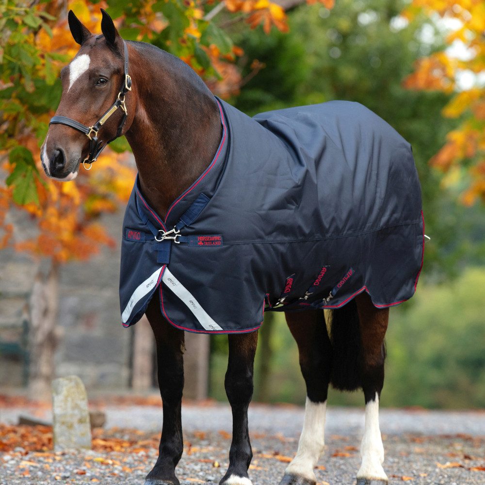 Horseware Pferde-Regendecke Horseware Amigo Bravo 12 XL Original Turnout Lite 0g - Navy/Navy & Red