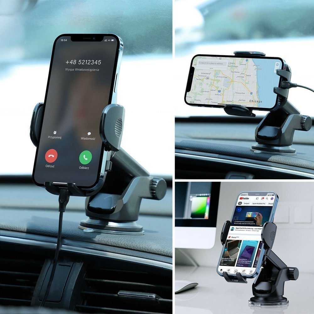 JOYROOM Smartphone-Halterung KFZ-Halter ausziehbarem Teleskoparm Armaturenbrett/Windschutzscheibe – Bild 2 von 5