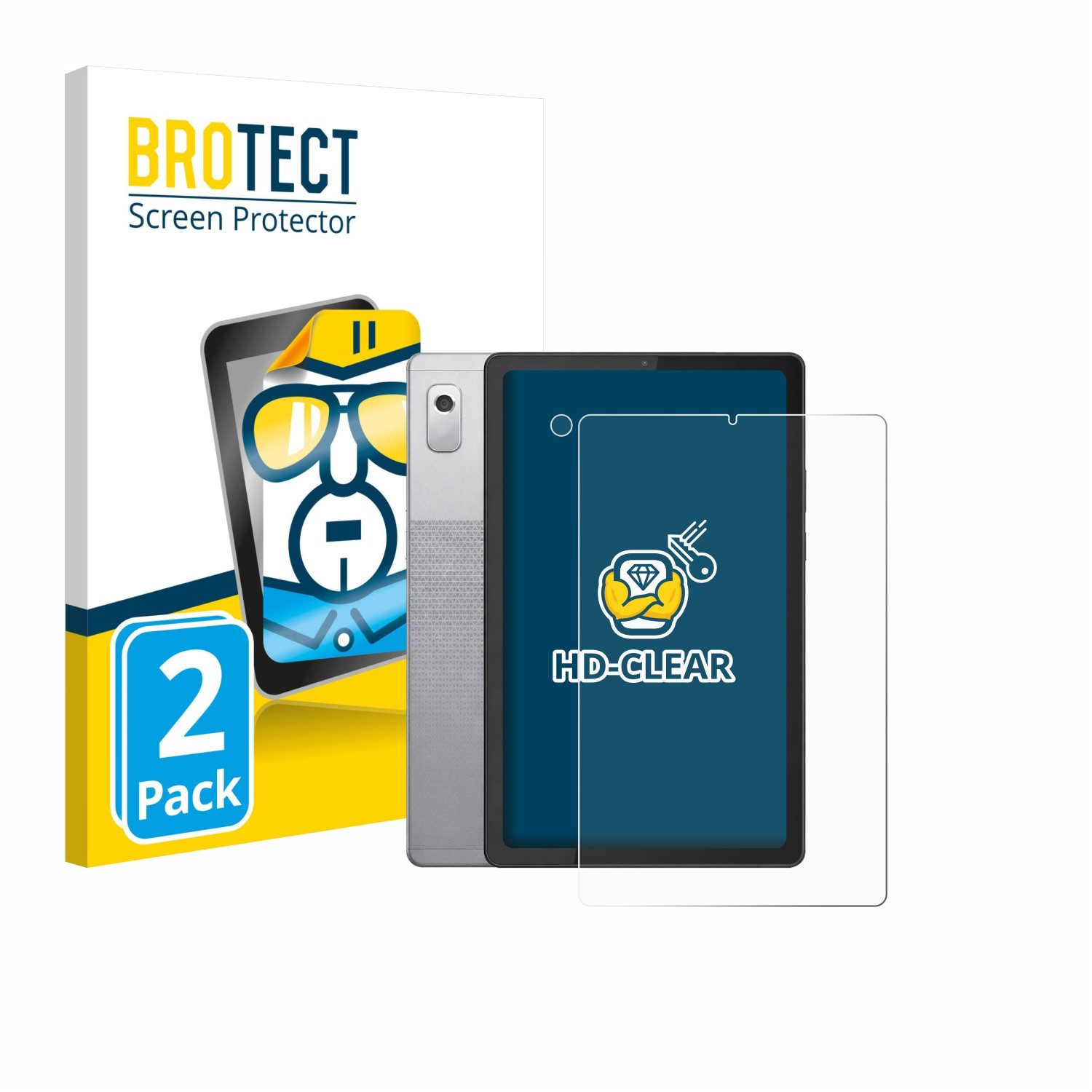 BROTECT Displayschutzfolie Schutzfolie für Lenovo Tab M9 (Display+Kamera), 2 Stück, Displayschutz Schutz Folie Klar Transparent