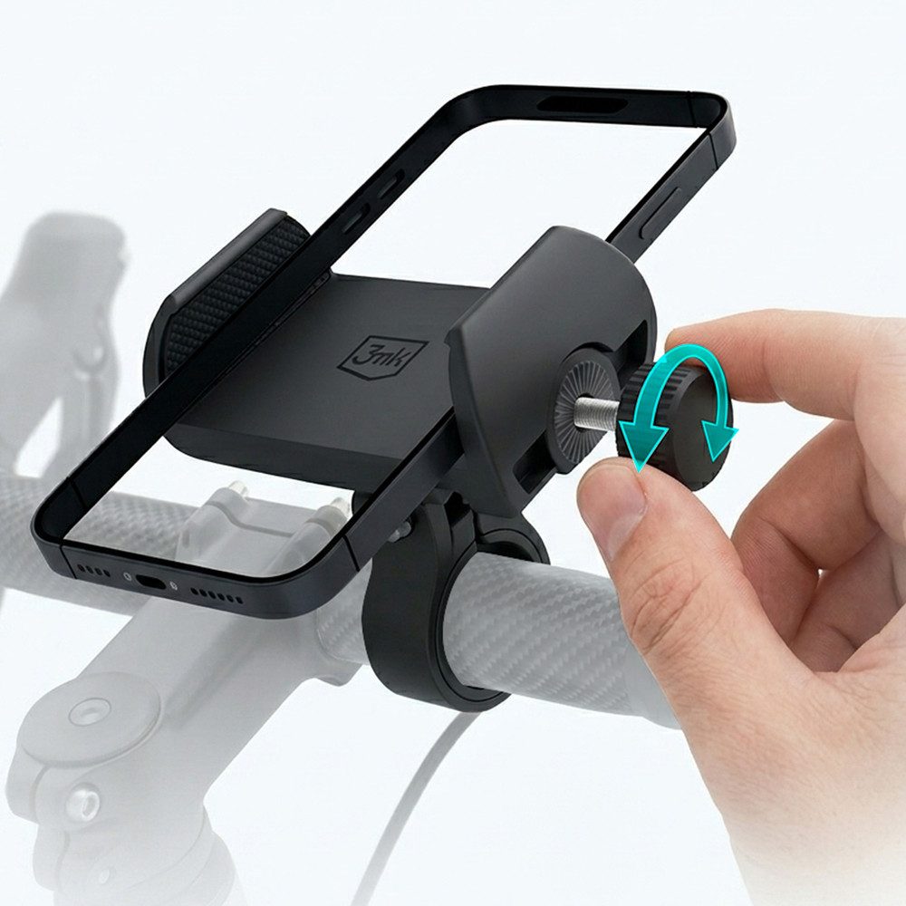 3MK Handy-Halterung Lenkerhalterung Smartphonehalterung Fahrradhalterung, (bis 7.0 Zoll, Spar-Set, 1-tlg., 22-35 mm Klemme stabil, Vibrationsdämpfung, Ein-Schrauben-Montage, UV-beständig)