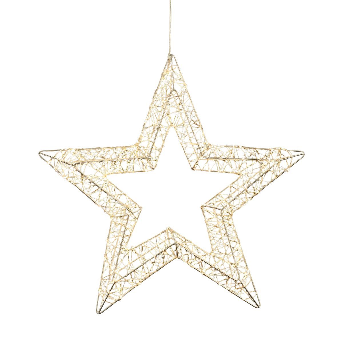 Luca Lighting LED Dekofigur Luca Lighting Leuchtstern Weihnachtsdeko Silber