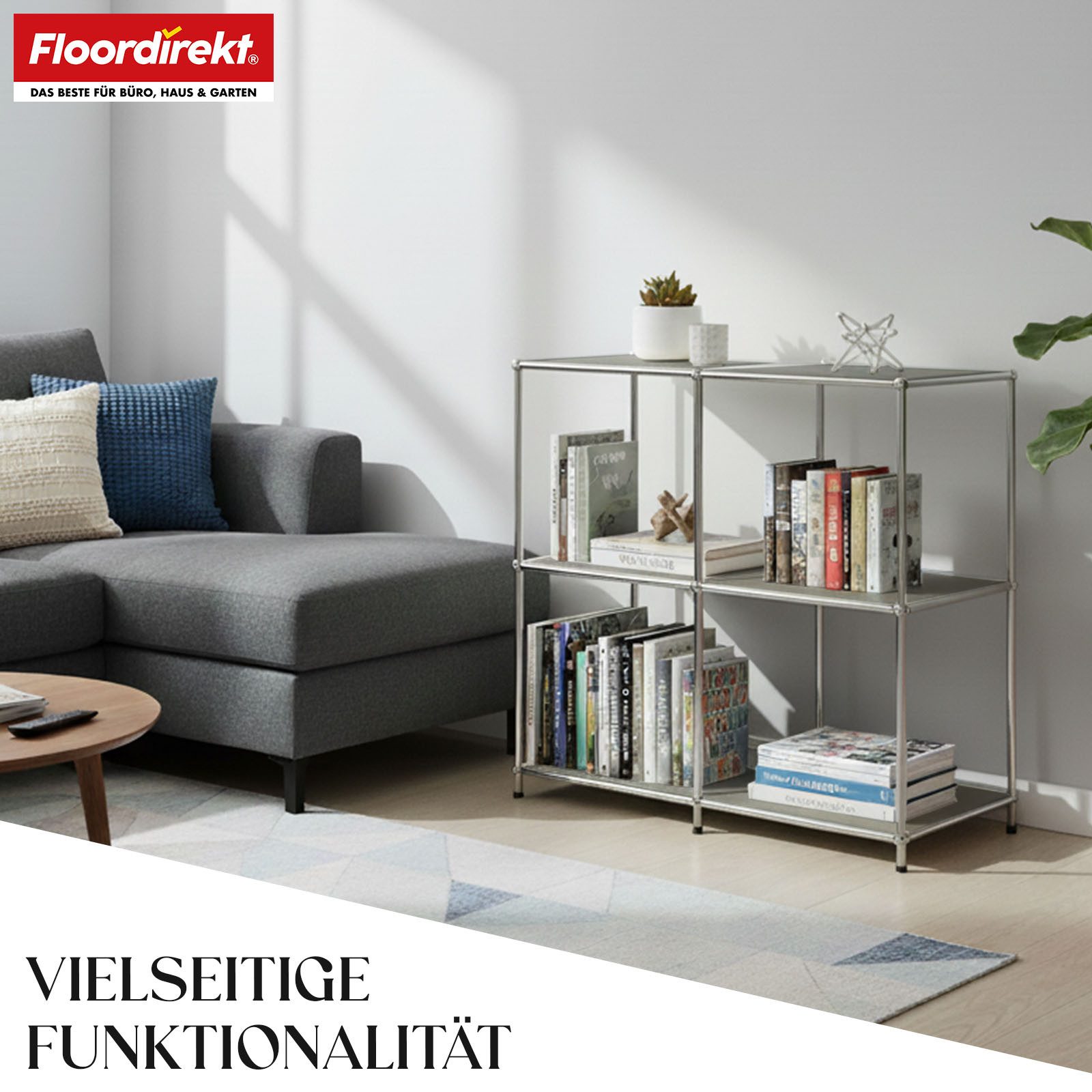 Floordirekt Sideboard Concept Epure MK-027 Metallregal, B78 × T40 × H82 cm, diverse Farben (modular, kratzfeste Pulverbeschichtung), offenes Ablageregal mit ver – Bild 5 von 5