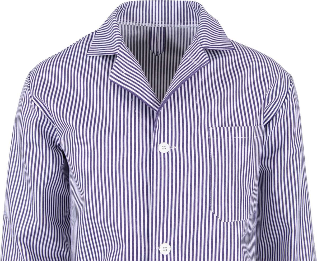 BEB Arbeitsjacke beb GASTRO/HANDWERK Herren FLEISCHERJACKE Weiß/Blau gestreift