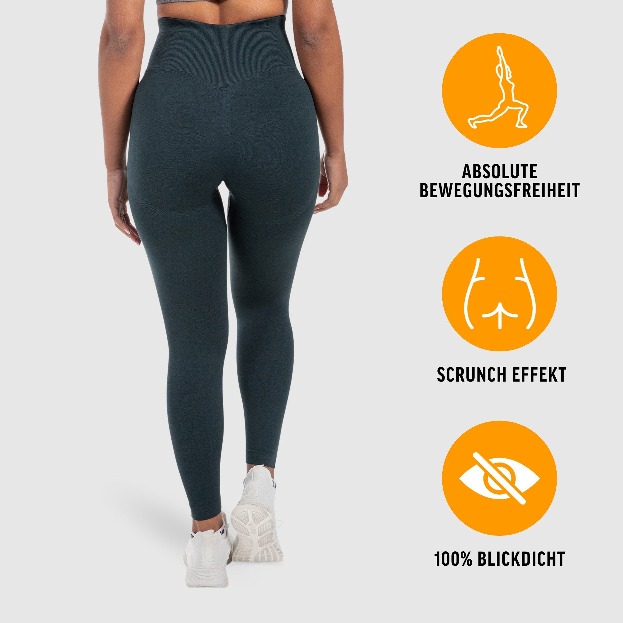 Smilodox Leggings Elin, Butt Lift Sporthose, Highwaist V-Shape Gym Leggings Shaped Fit Squatproof Seamless Trainingshose Sport Yoga Alltag
