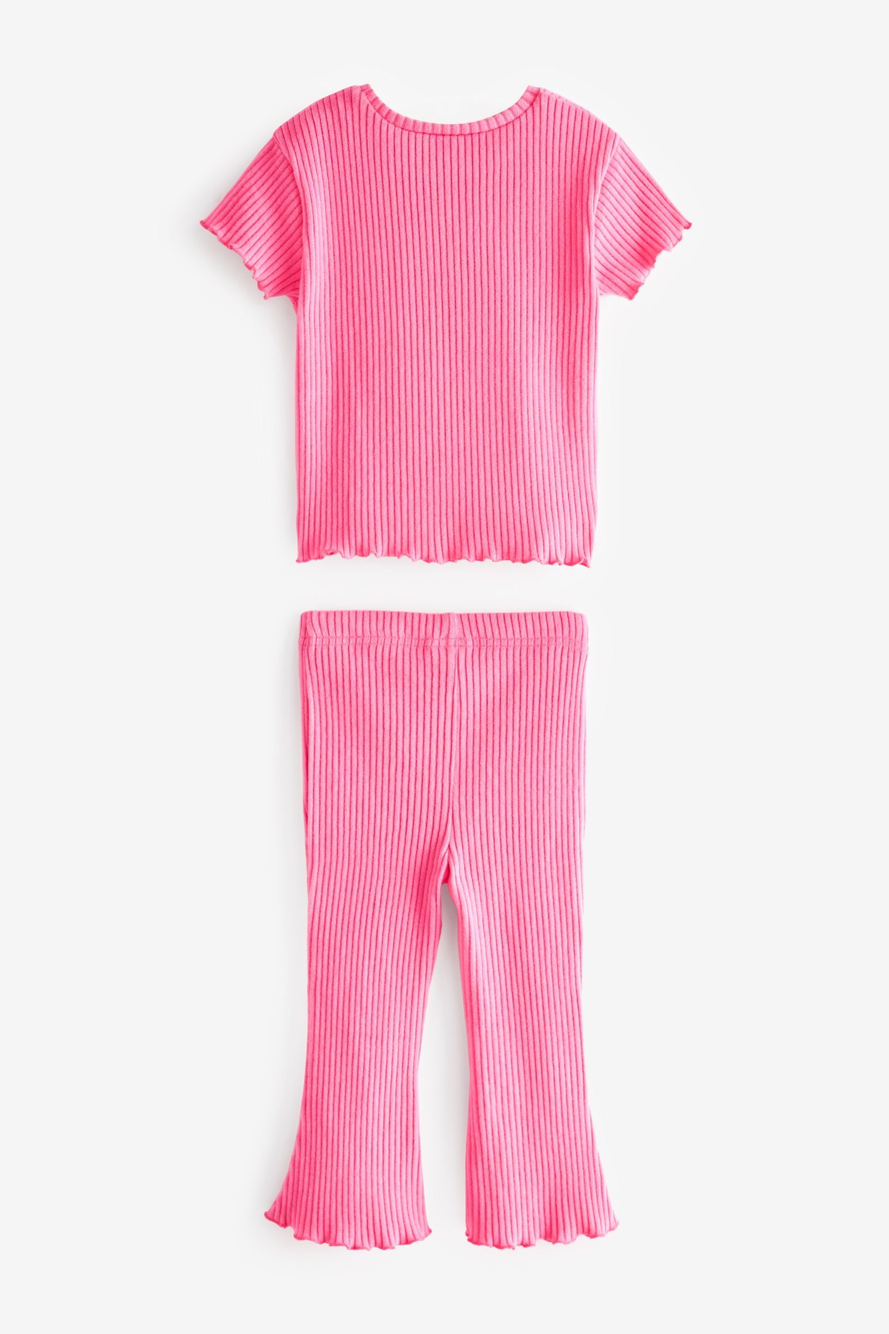 Next Shirt & Leggings Geripptes Set Pink (2-tlg) ausgestelltes