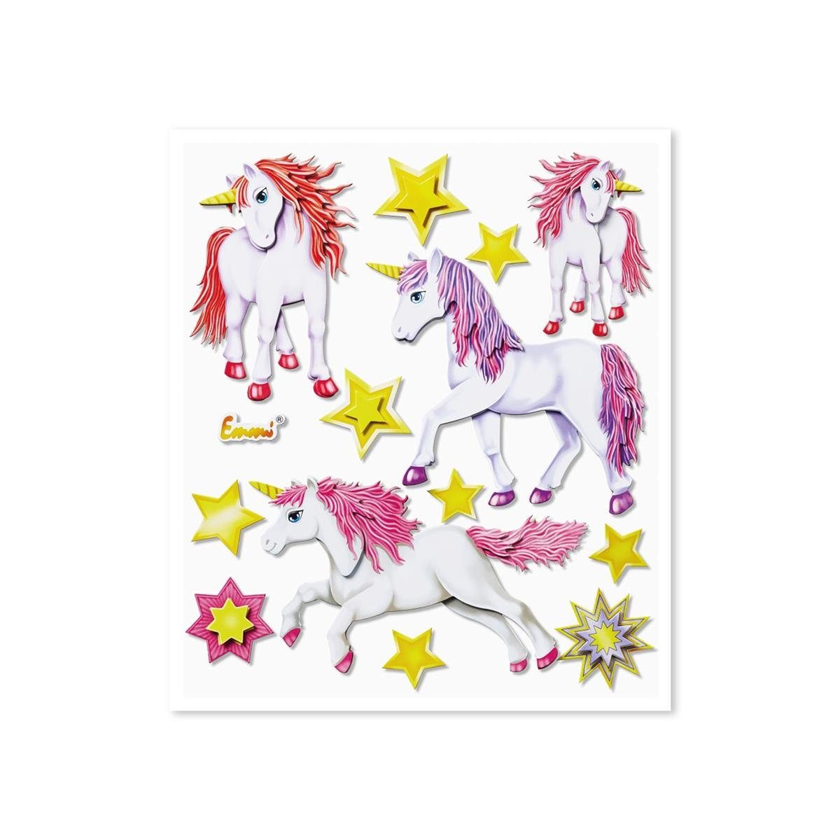 Roth Schultüte Roth XXL 3D-Sticker Einhorn 30x30cm, 14 Teile