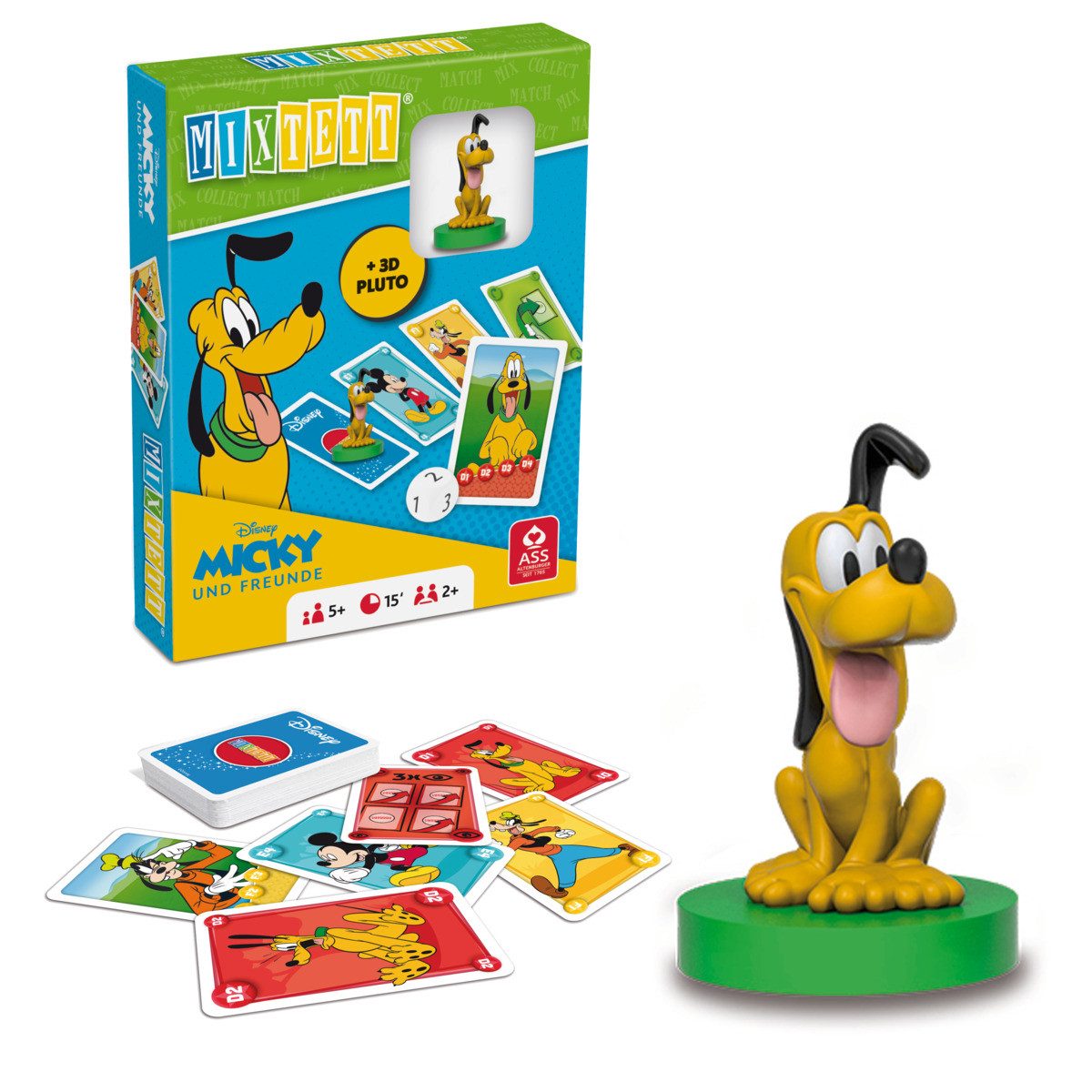 URSUS Spiel Kartenspiel Mixtett Disney Micky & Freunde Pluto mit Spielfigur Pluto