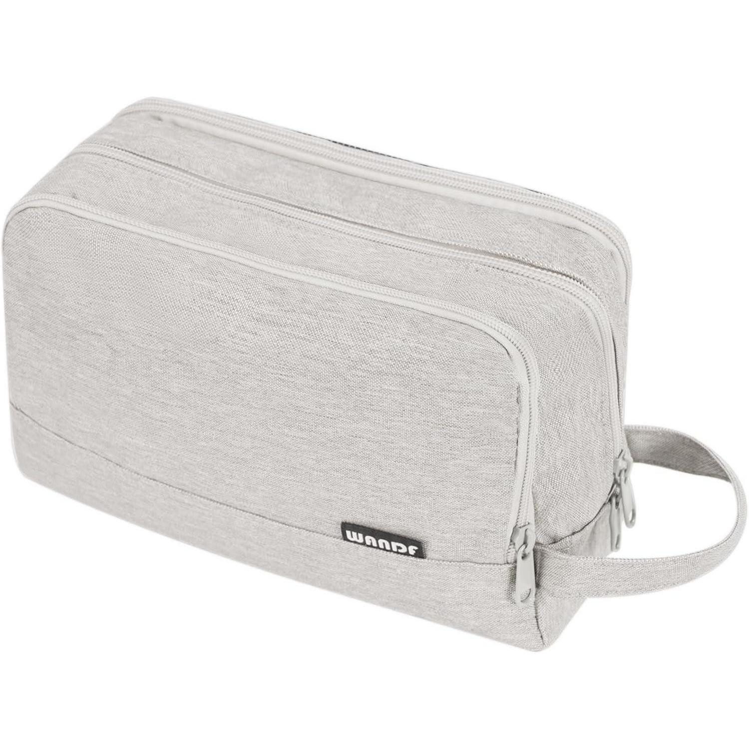 LuxusKollektion Kulturbeutel Kulturbeutel Herren Damen Reise Kosmetiktasche Denim Pure Beige