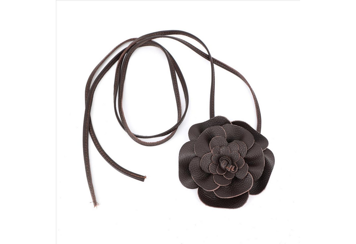 MIRROSI Taillengürtel Blume aus Echtleder zu binden, Einheitsgröße, Made in Italy Einheitsgröße (Geeignet für einen Hüftumfang bis zum ca.150 cm)