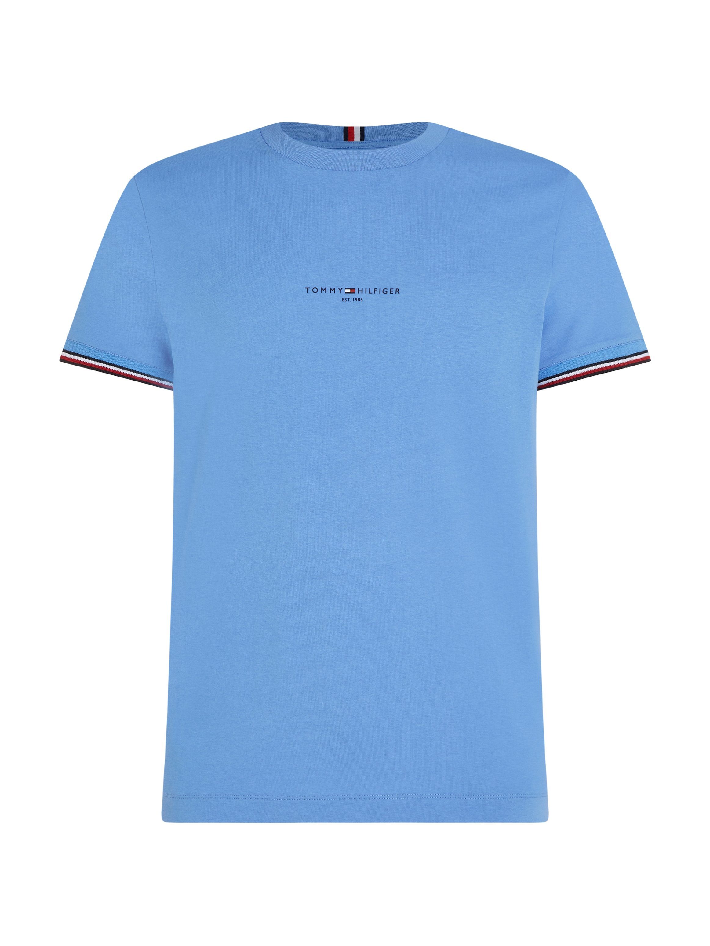 LOGO spell TIPPED Hilfiger TEE Tommy TOMMY blue T-Shirt